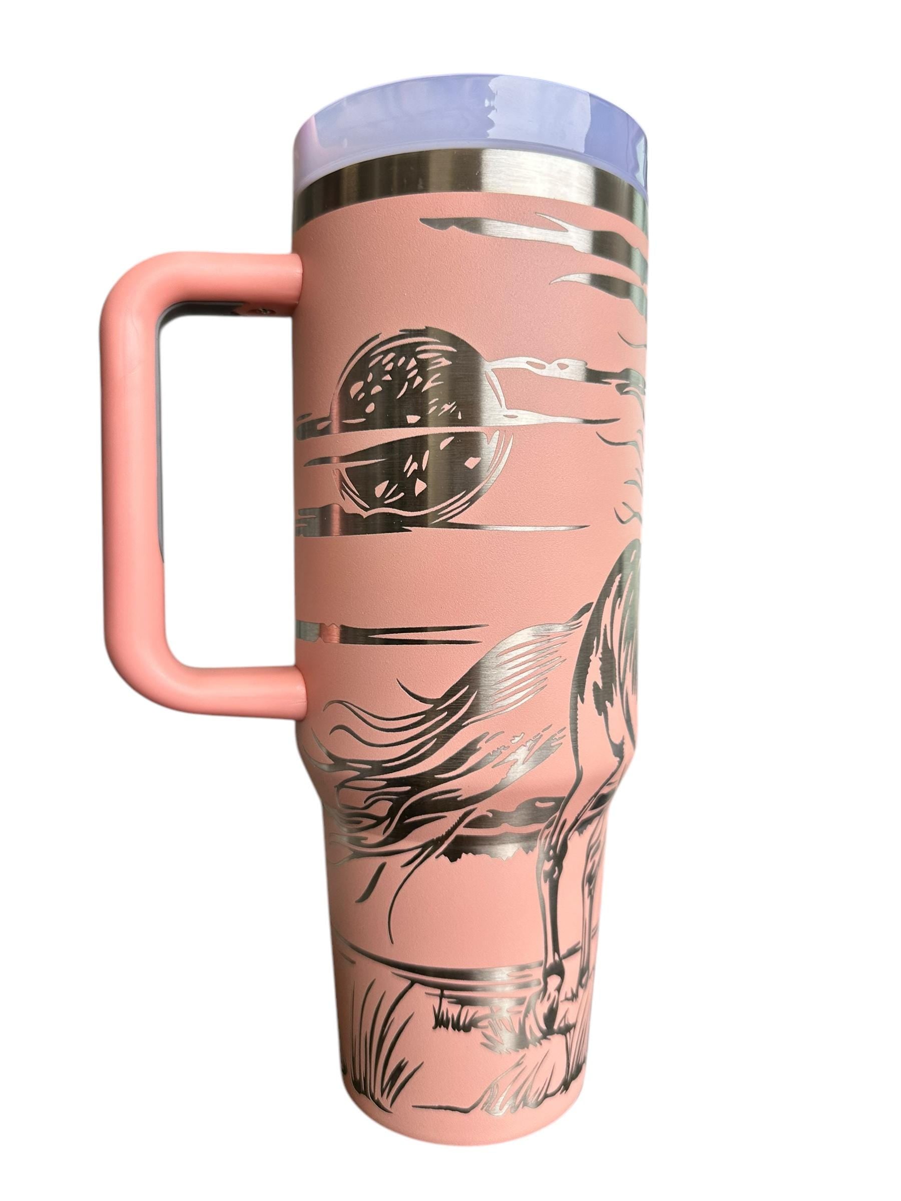 Horse tumbler -  Western Engraved Tumbler  - Horse Lover engraved Country Tumbler - 40oz tumbler with handle - Horse Riding Gift