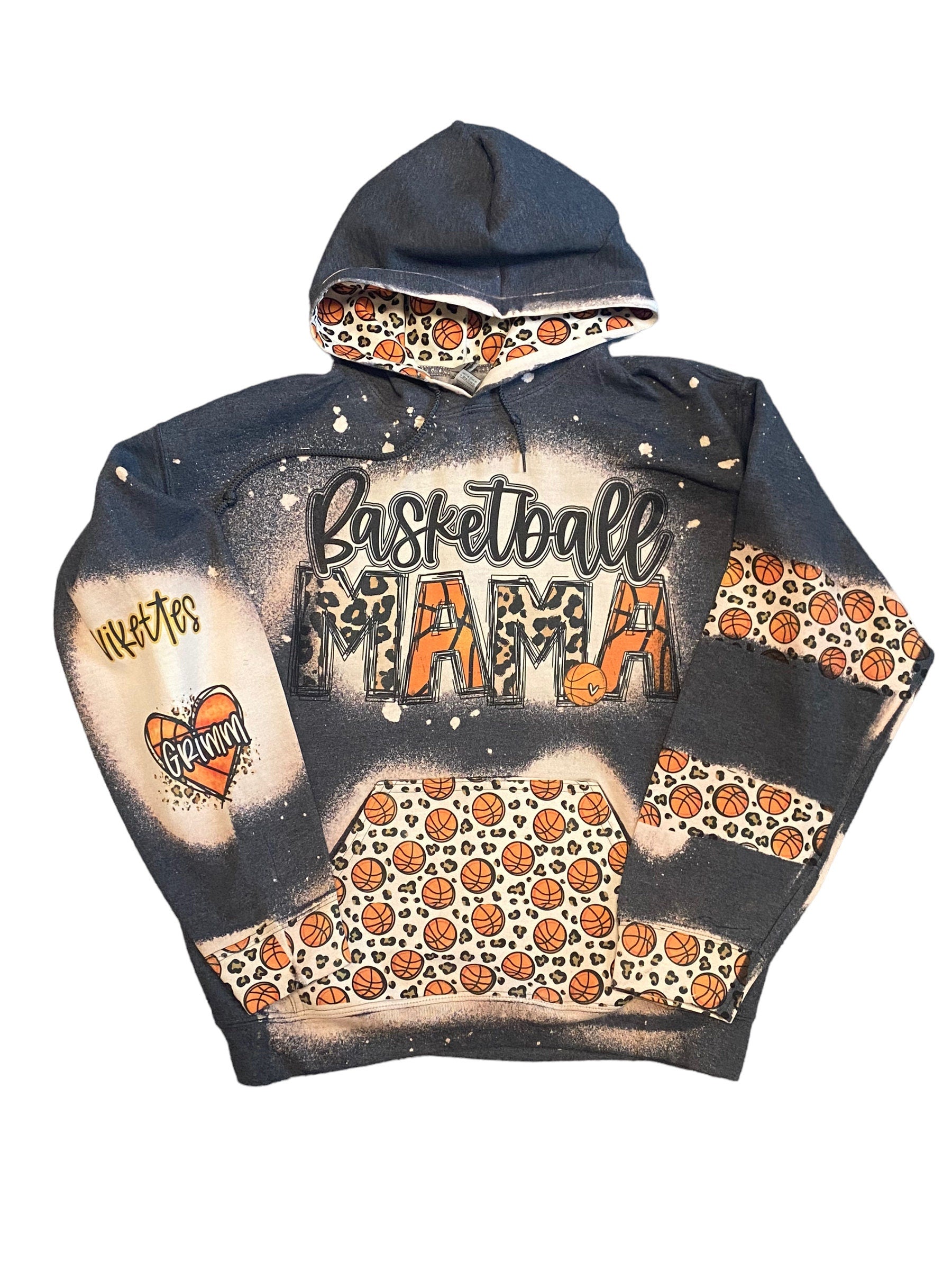 Basketball Mama Hoodie - Custom Basketball Bleached Hoodie - Basketball Mama Shirt - Custom Sport Hoodie