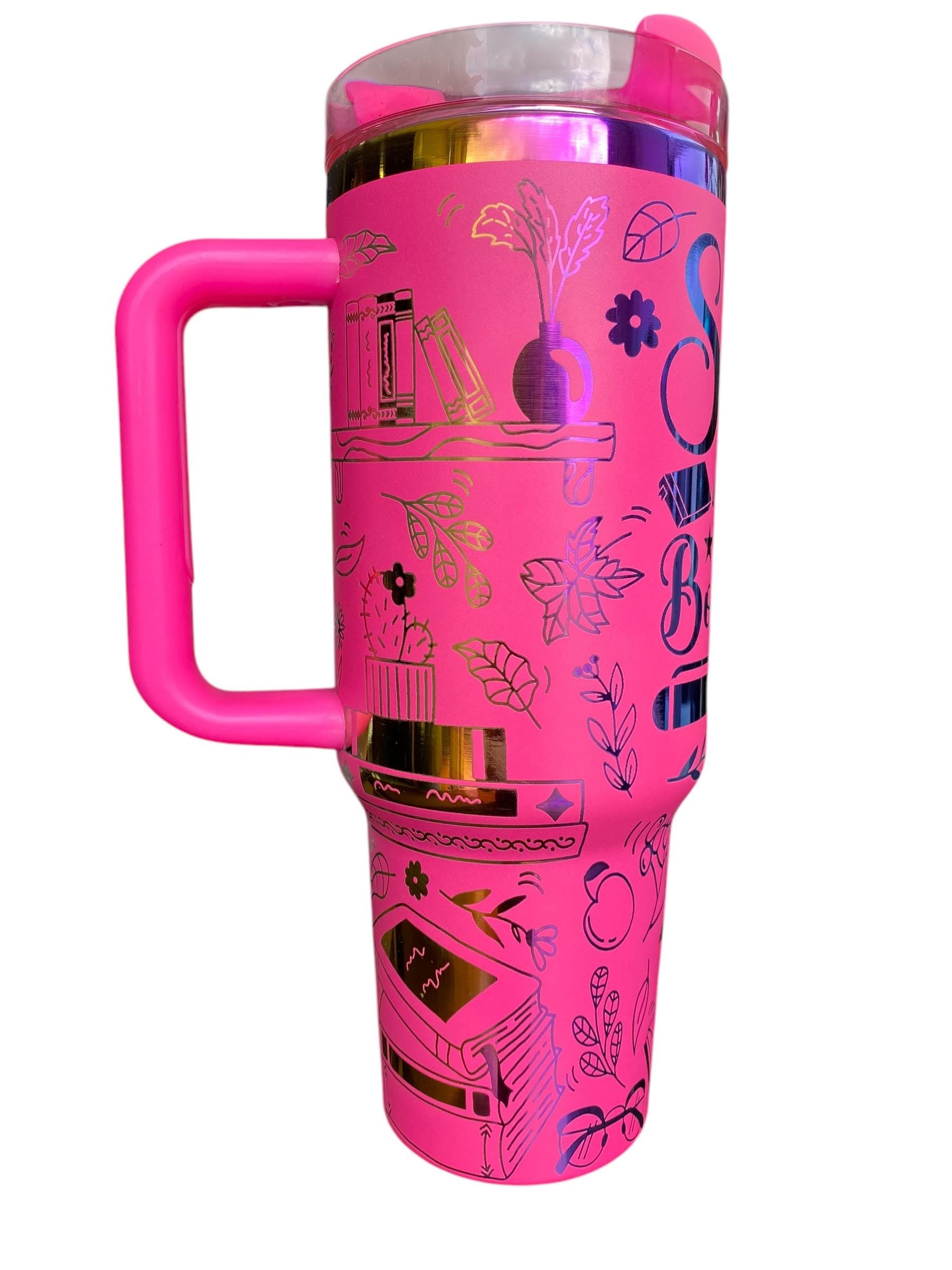 Sorry I'm All Booked Up Tumbler - Bookish Engraved Cup - Book Community Custom Engraved Cup  - 40oz tumbler with handle - Reading Theme