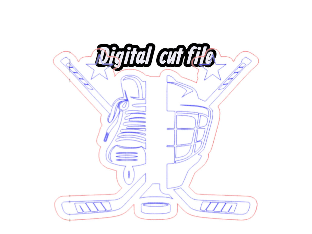 Hockey Cheerstick SVG - Image Used to Cut Wooden Cut out for Hockey Cheer Stick