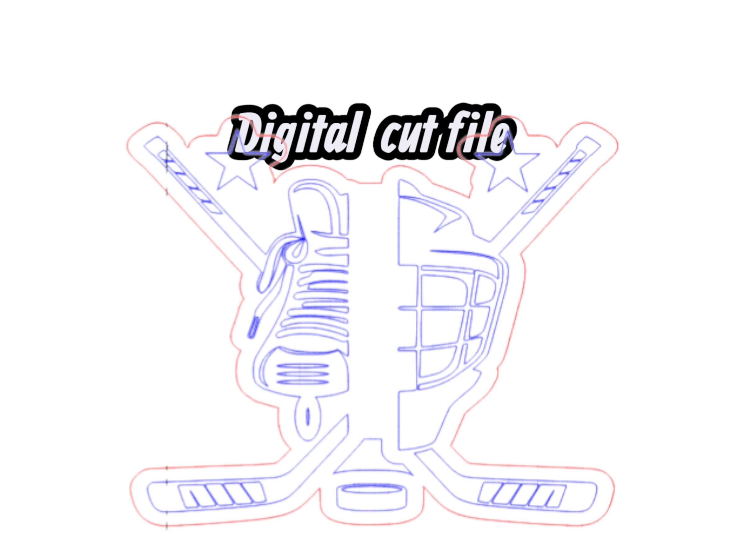 Hockey Cheerstick SVG - Image Used to Cut Wooden Cut out for Hockey Cheer Stick