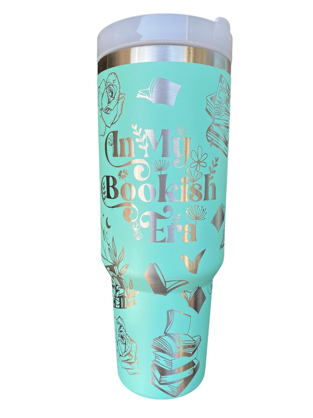 In My Bookish era Tumbler - Just a Girl Who Loves Books Engraved Cup - Book Community Custom Engraved Cup  - 40oz - Reading Theme Tumbler