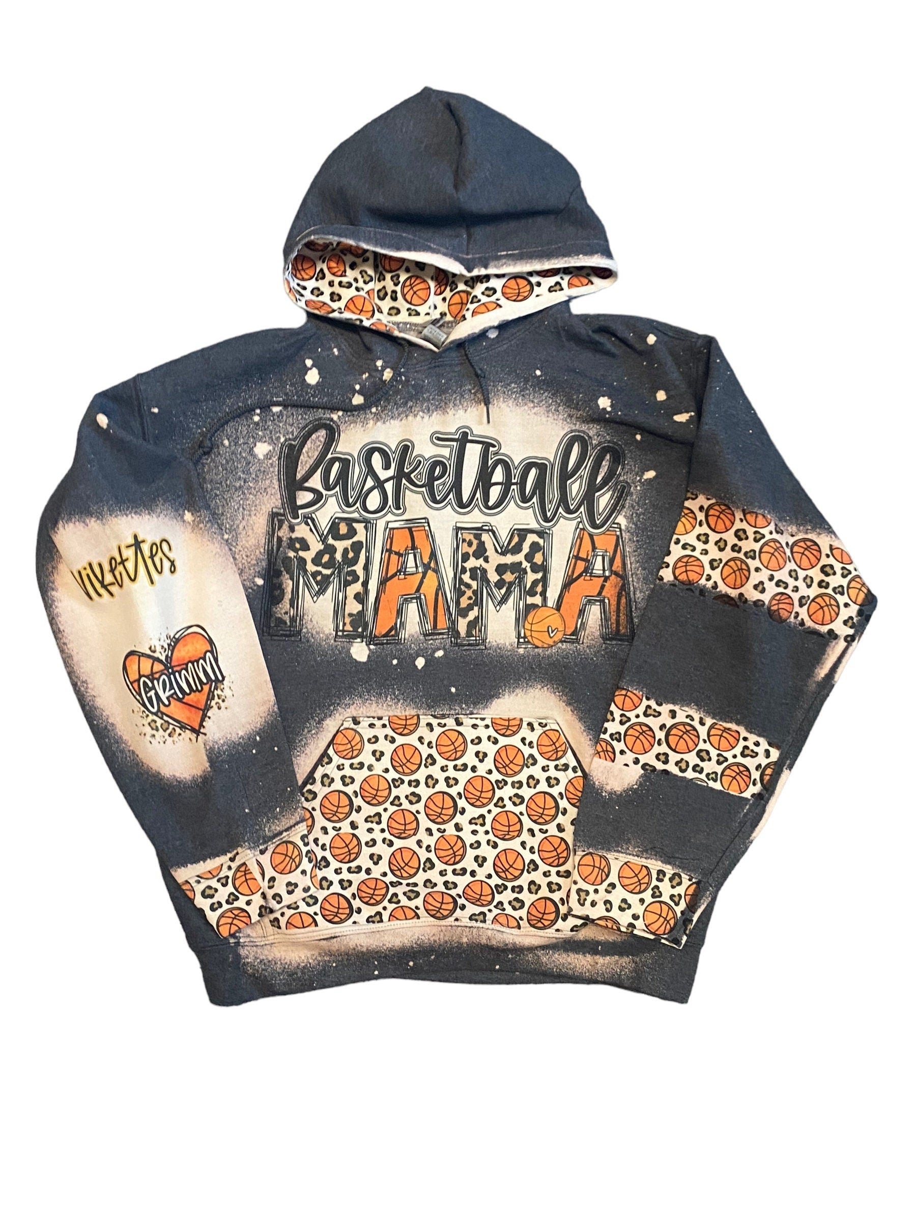 Basketball Mama Hoodie - Custom Basketball Bleached Hoodie - Basketball Mama Shirt - Custom Sport Hoodie