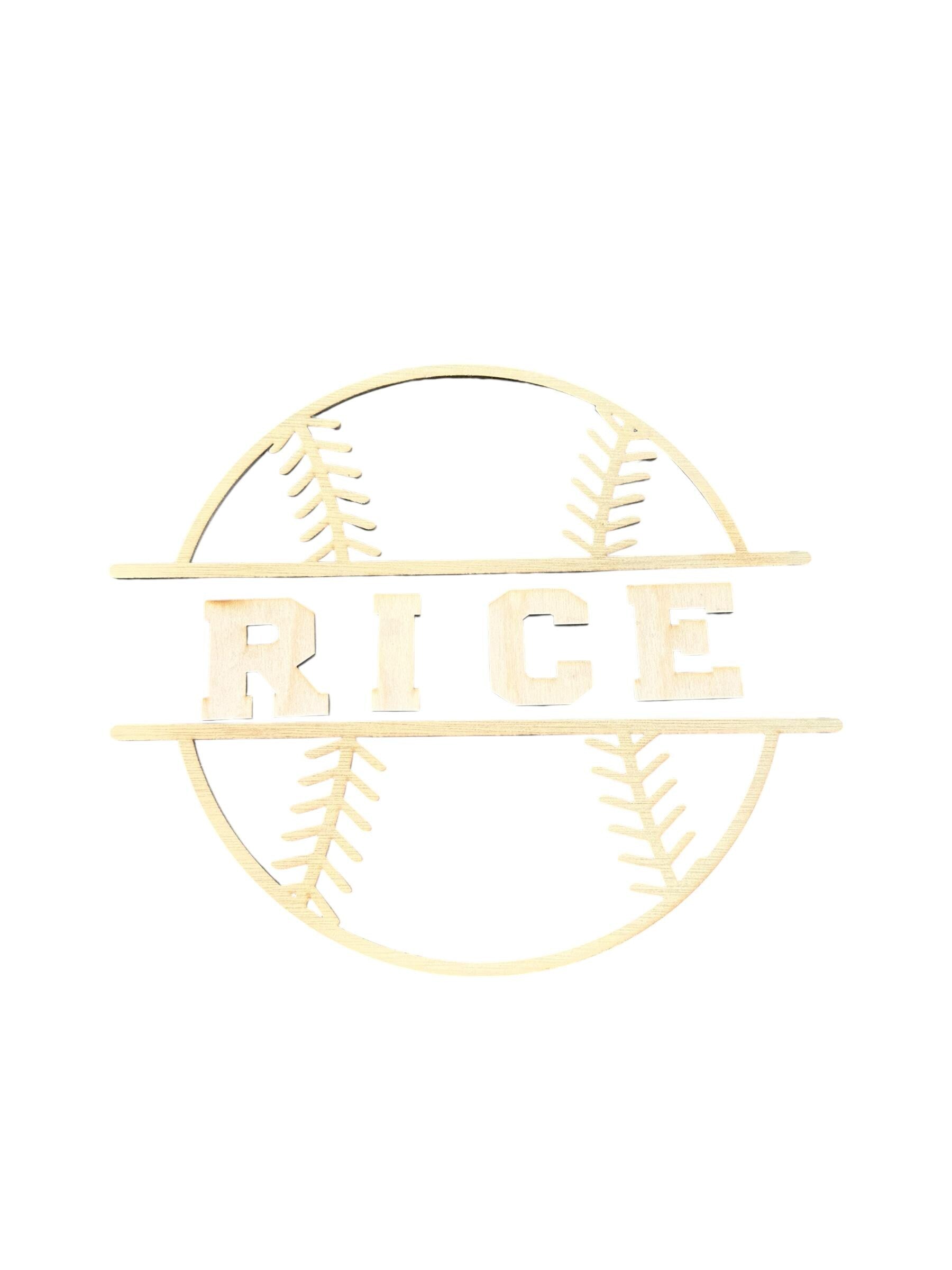 Baseball Wooden Name Cut out and Backer for DIY  Decor Personalized Wooden Name Sign |  Laser Cut Wood Names  Kids Room | BaseballCheerstick