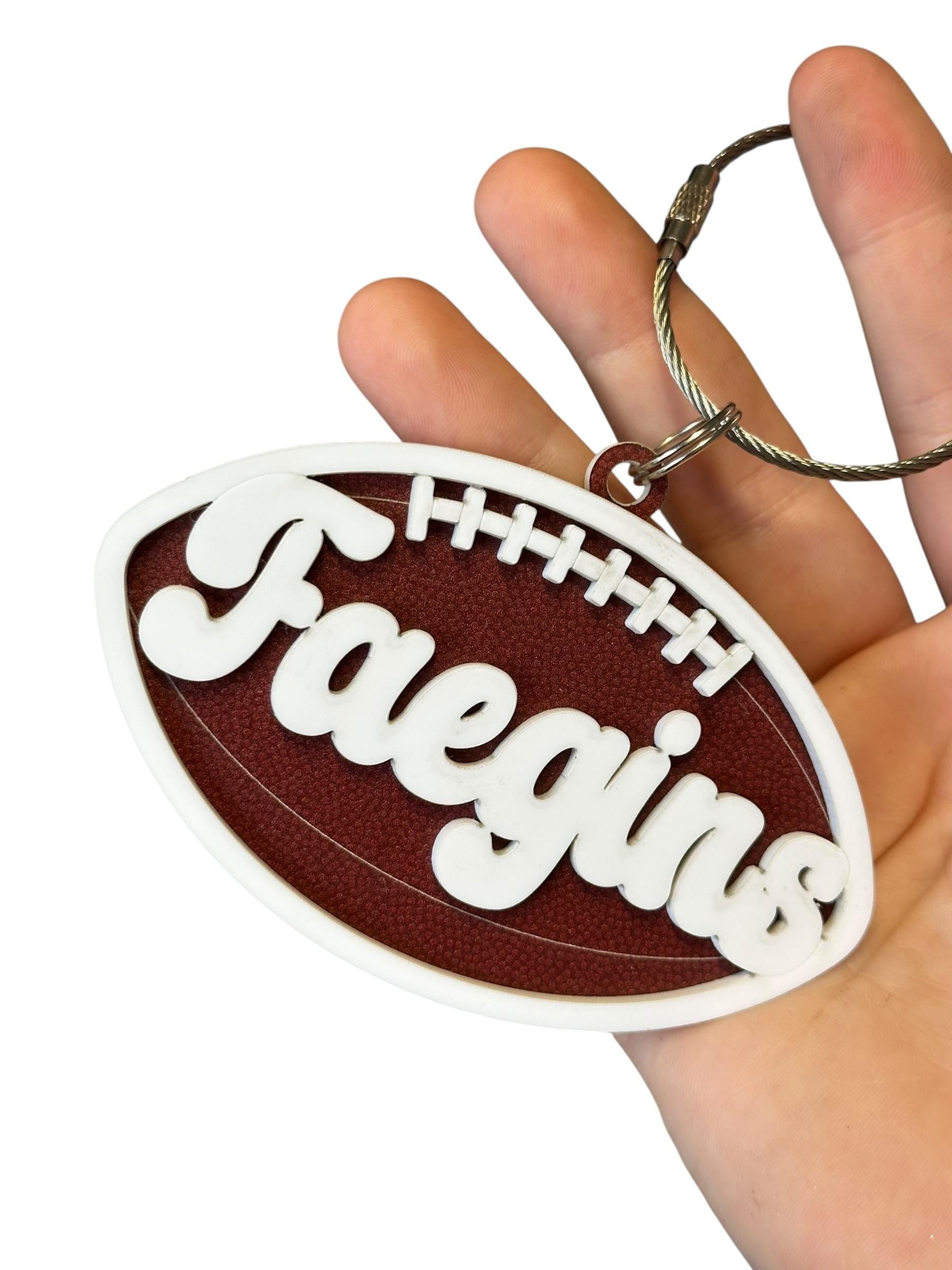 Custom Football Bag Tag for Players - Personalized Name Football Keychain - Football Team Gift - Ball Bag Tag - Bag Tag - Name keychain