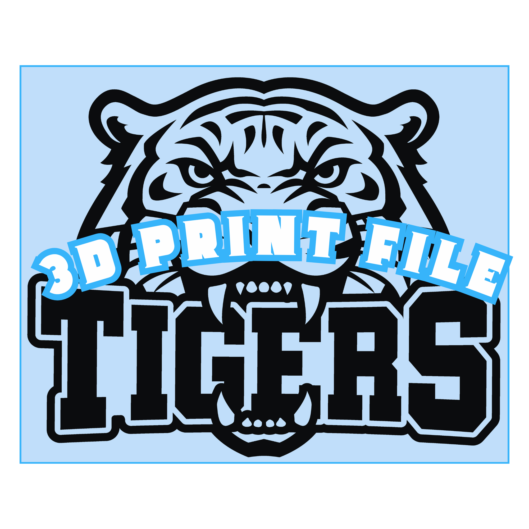 Tiger Mascot 3D Print File Bundle | STL & 3MF Files | School Spirit | Hype Chain | Cheerstick Topper | Digital Download