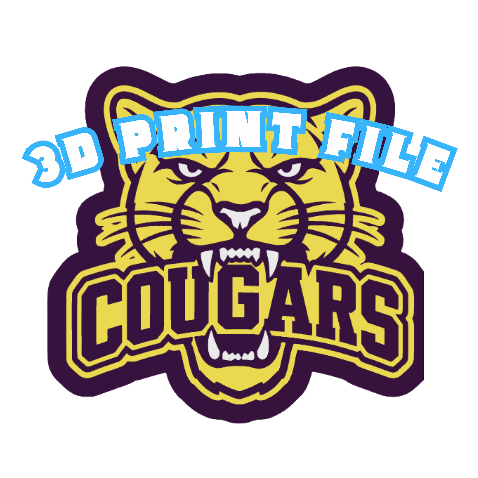 Custom Cougars Mascot 3D Print File | STL & 3MF Digital Download