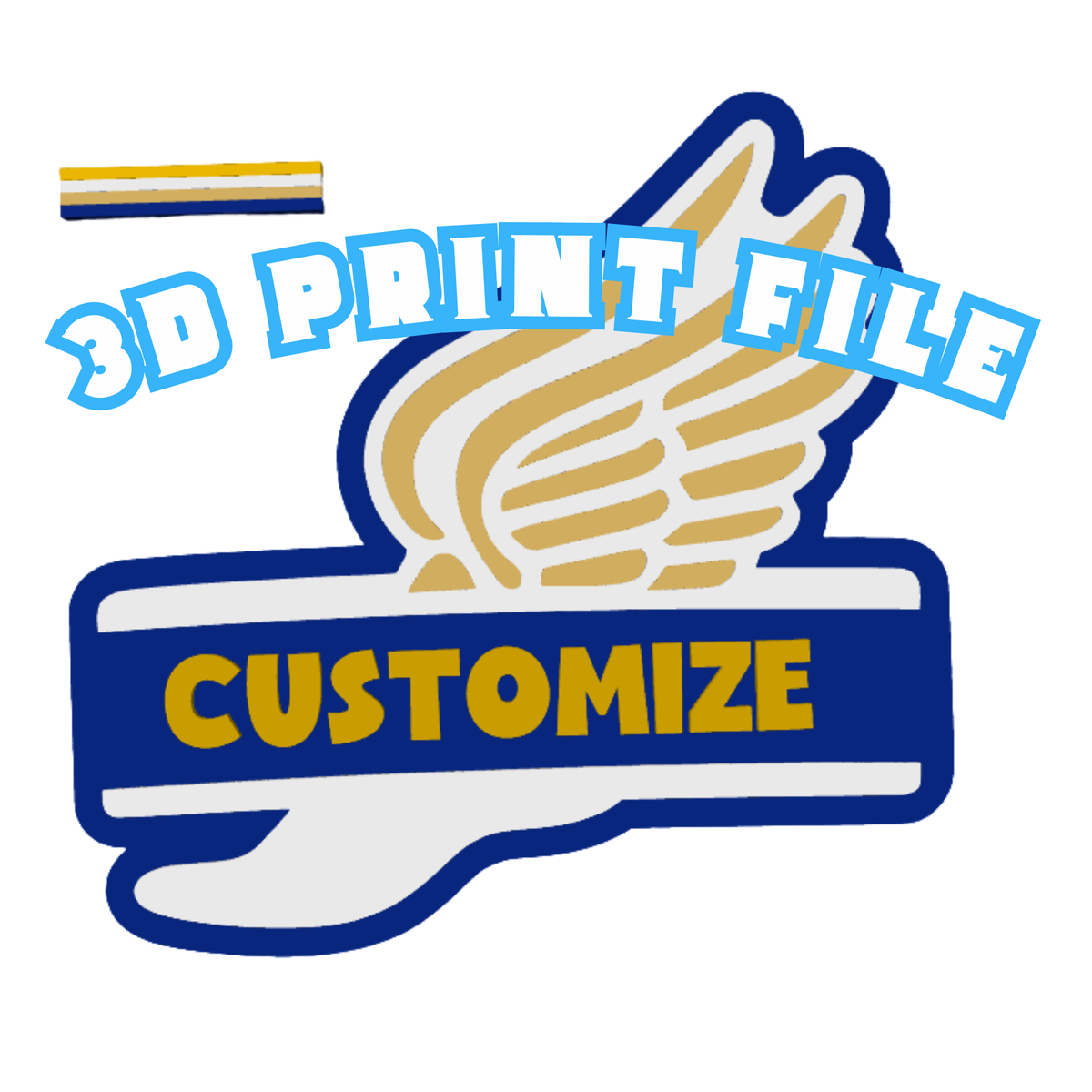 Cross Country 3D Print File | Running Shoe Team Design | Personalized Cheerstick Sign | Multicolor 3MF File for Bambu Studio