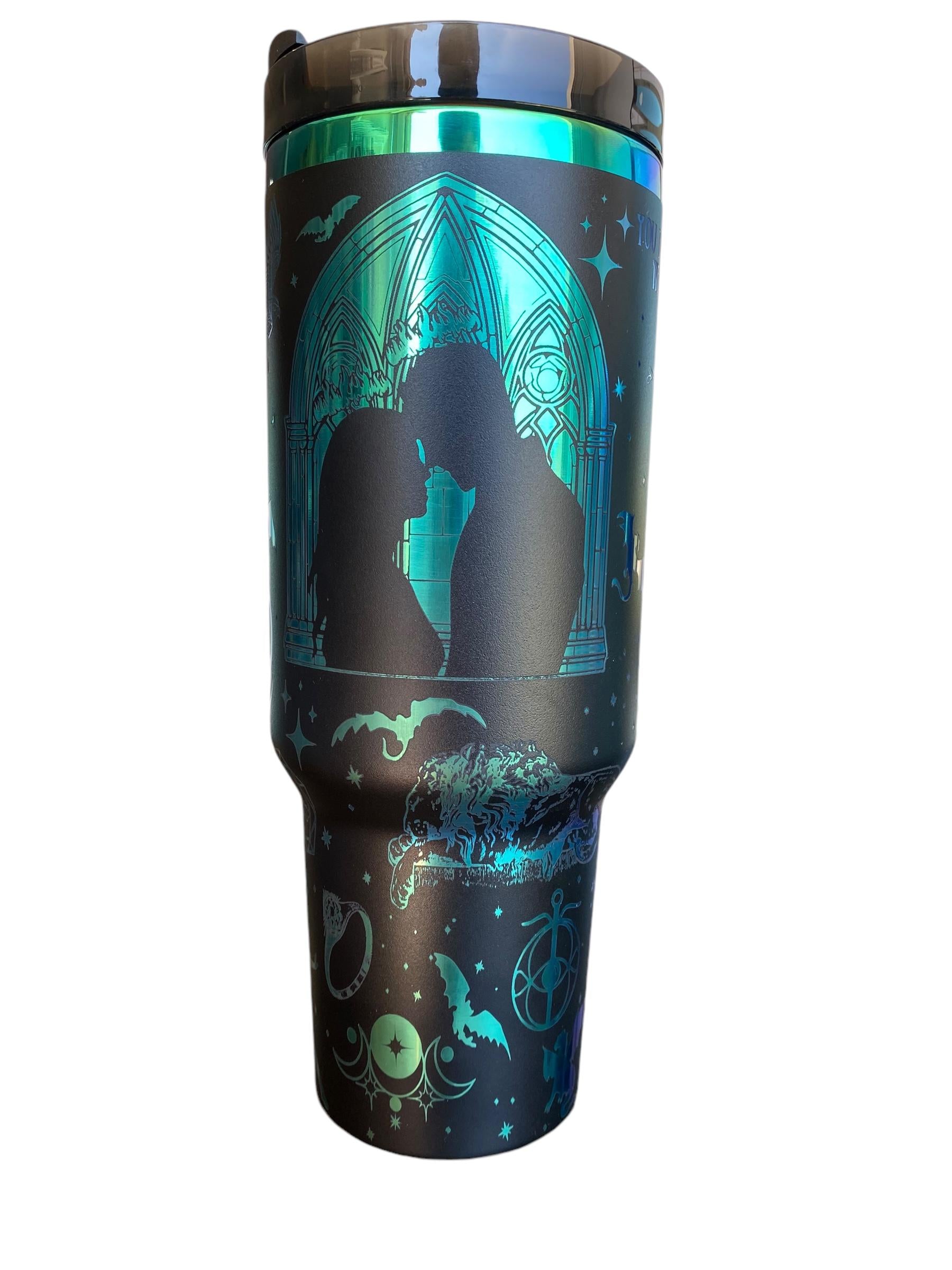 Rattle the Stars - To Whatever End - TOG Tumbler - Fantasy Book Tumbler - engraved bookish tumbler 40oz tumbler with handle You Do Not Yield