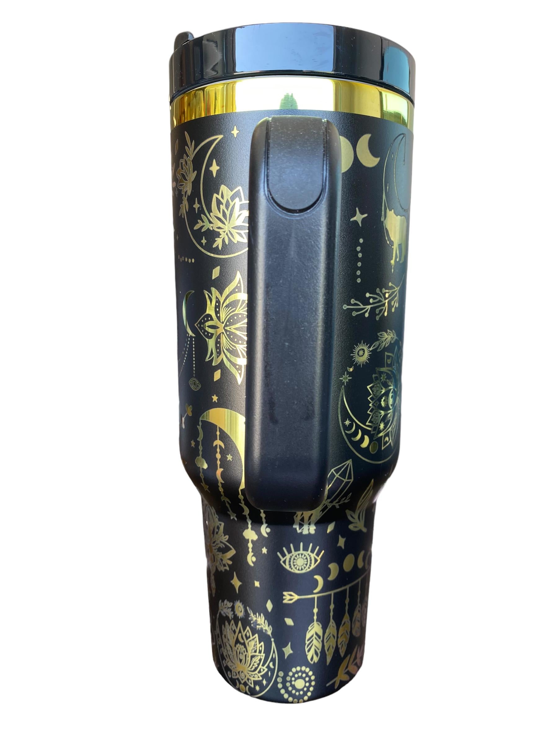 Celestial Wolf Tumbler - Wolf Tumbler - Witch Tumbler - Shifter Tumbler - Celestial engraved Tumbler - 40oz tumbler