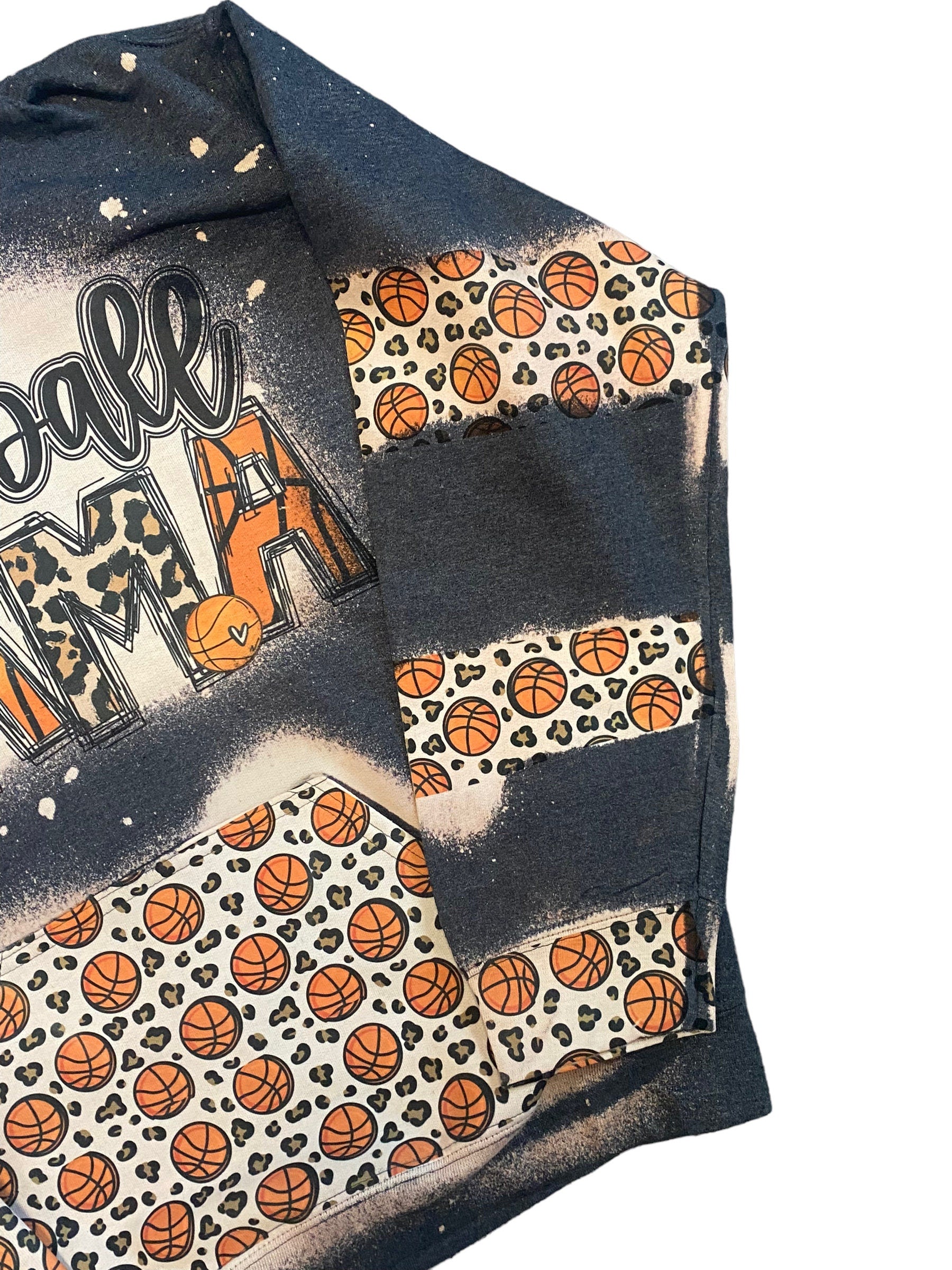 Basketball Mama Hoodie - Custom Basketball Bleached Hoodie - Basketball Mama Shirt - Custom Sport Hoodie
