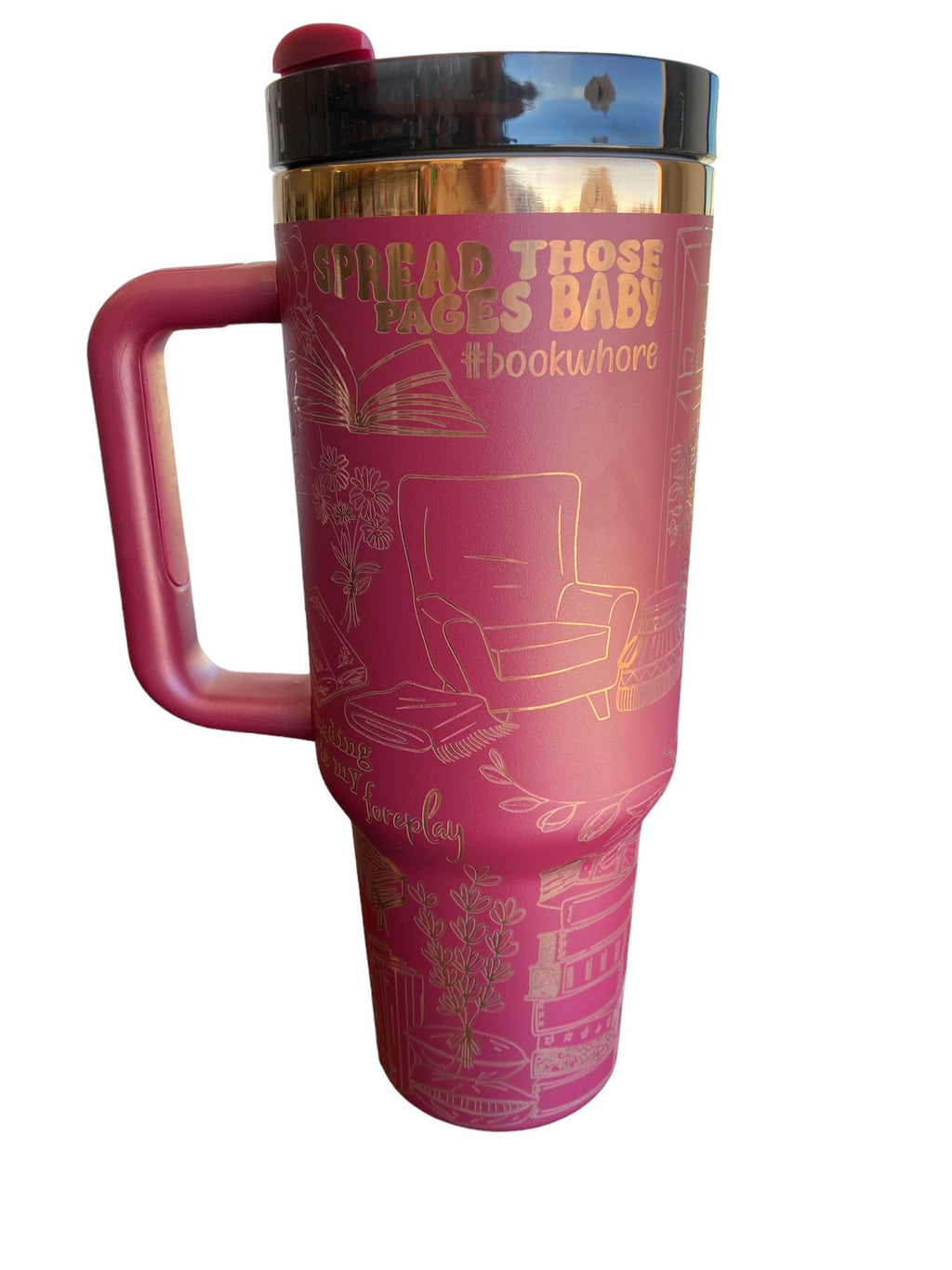 Smutty Reader Engraved Cup - Custom Engraved Cup  - 40oz tumbler with handle - Spicy Romance Book Theme Tumbler