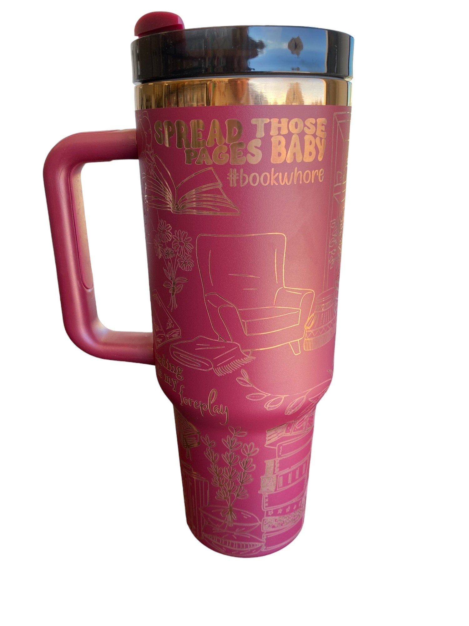Smutty Reader Engraved Cup - Custom Engraved Cup  - 40oz tumbler with handle - Spicy Romance Book Theme Tumbler