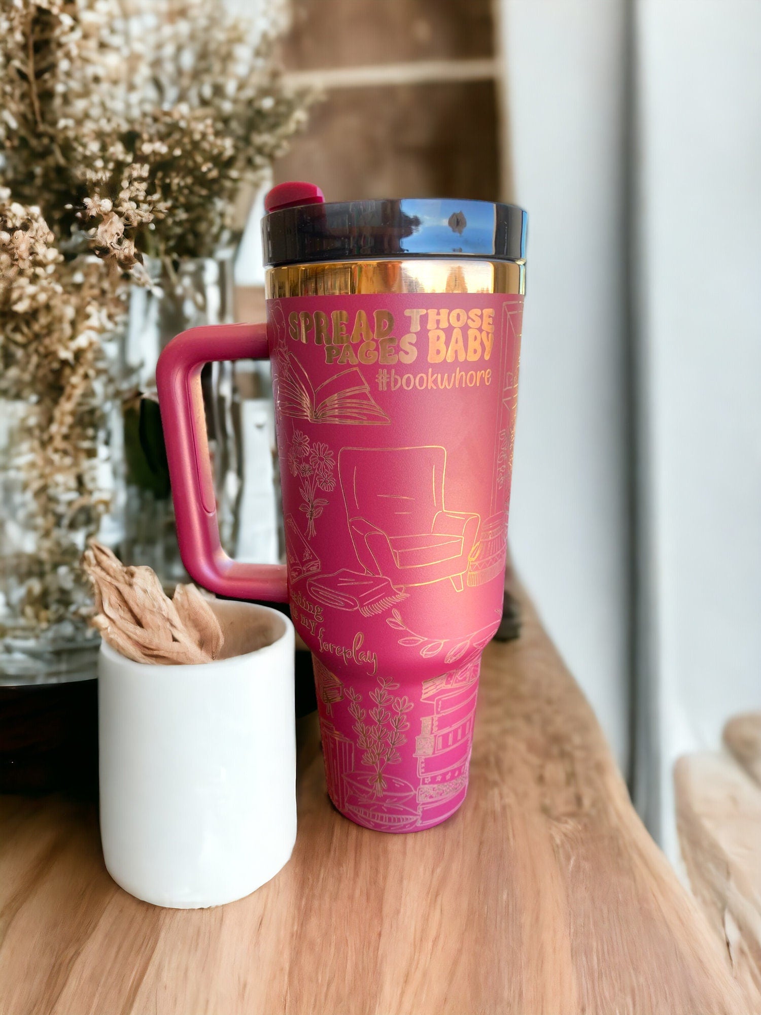 Smutty Reader Engraved Cup - Custom Engraved Cup  - 40oz tumbler with handle - Spicy Romance Book Theme Tumbler