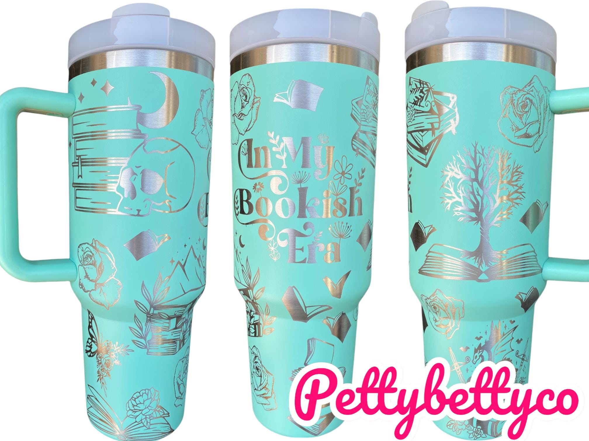 In My Bookish era Tumbler - Just a Girl Who Loves Books Engraved Cup - Book Community Custom Engraved Cup  - 40oz - Reading Theme Tumbler