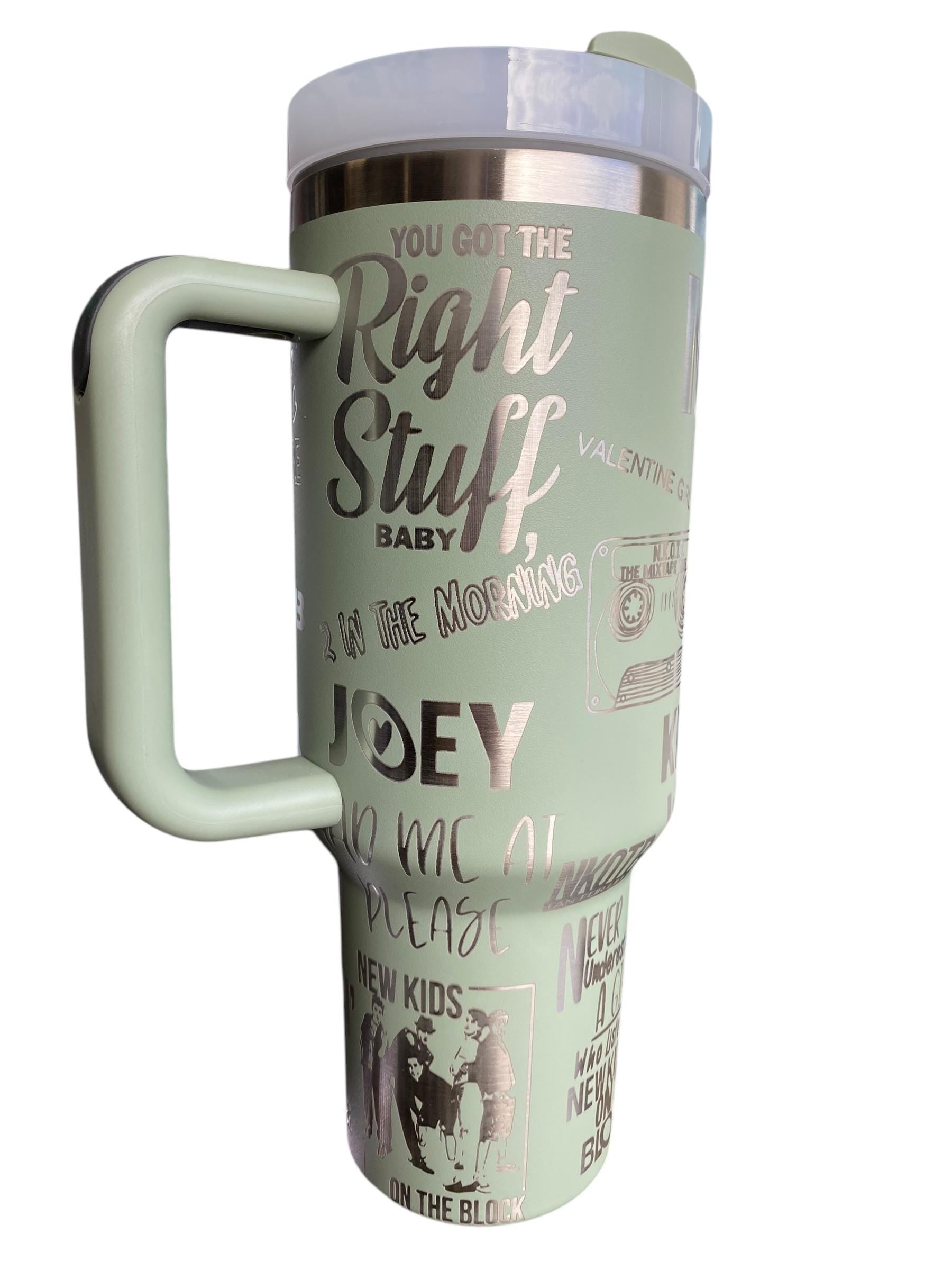 The Right Stuff Music Tumbler  - engraved Pop Music tumbler NKOTB - 40oz tumbler with handle