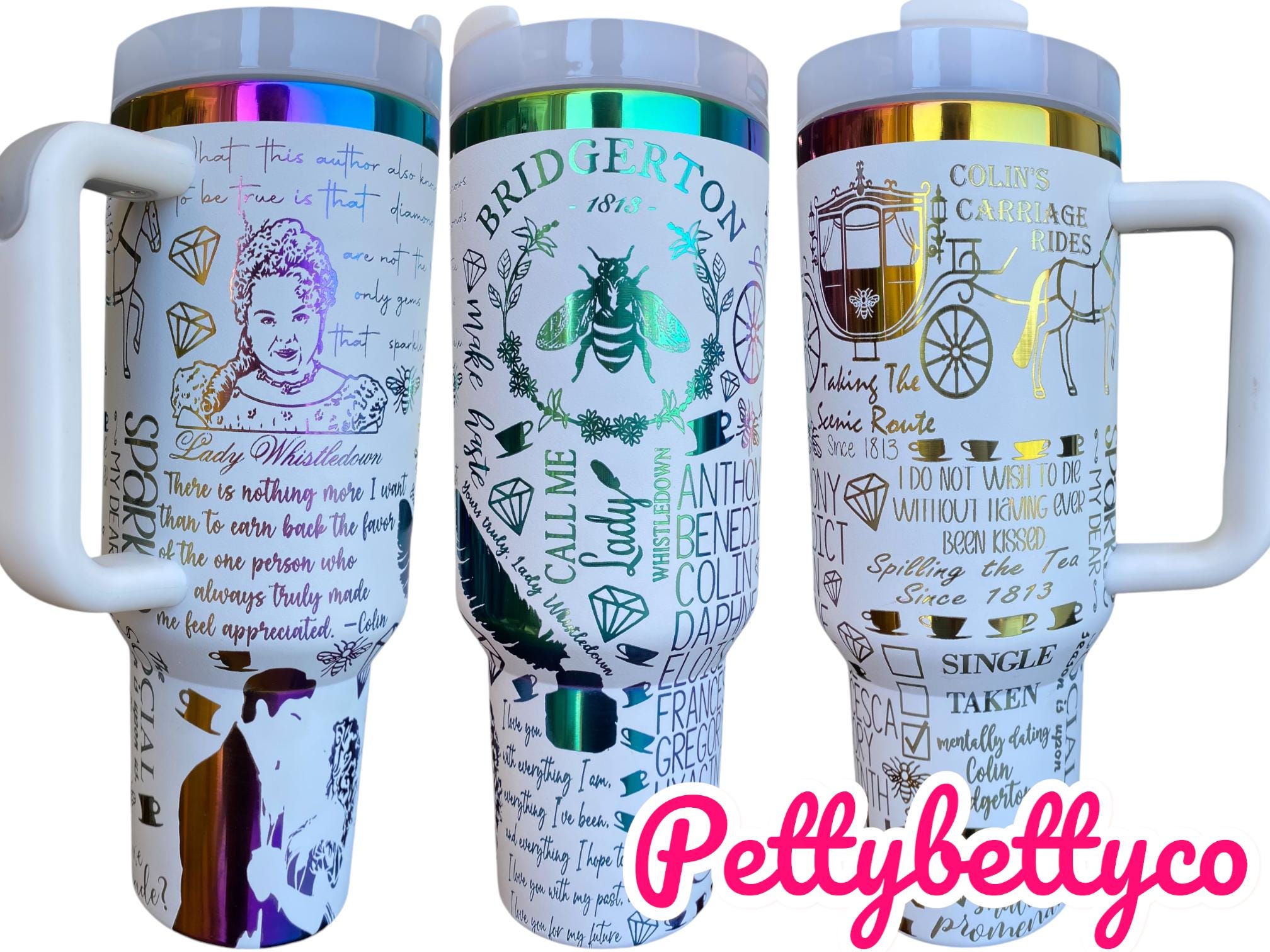 Collins Carriage Ride Tumbler - Talk of the Ton Tumbler - engraved Tumbler - 40oz tumbler with handle