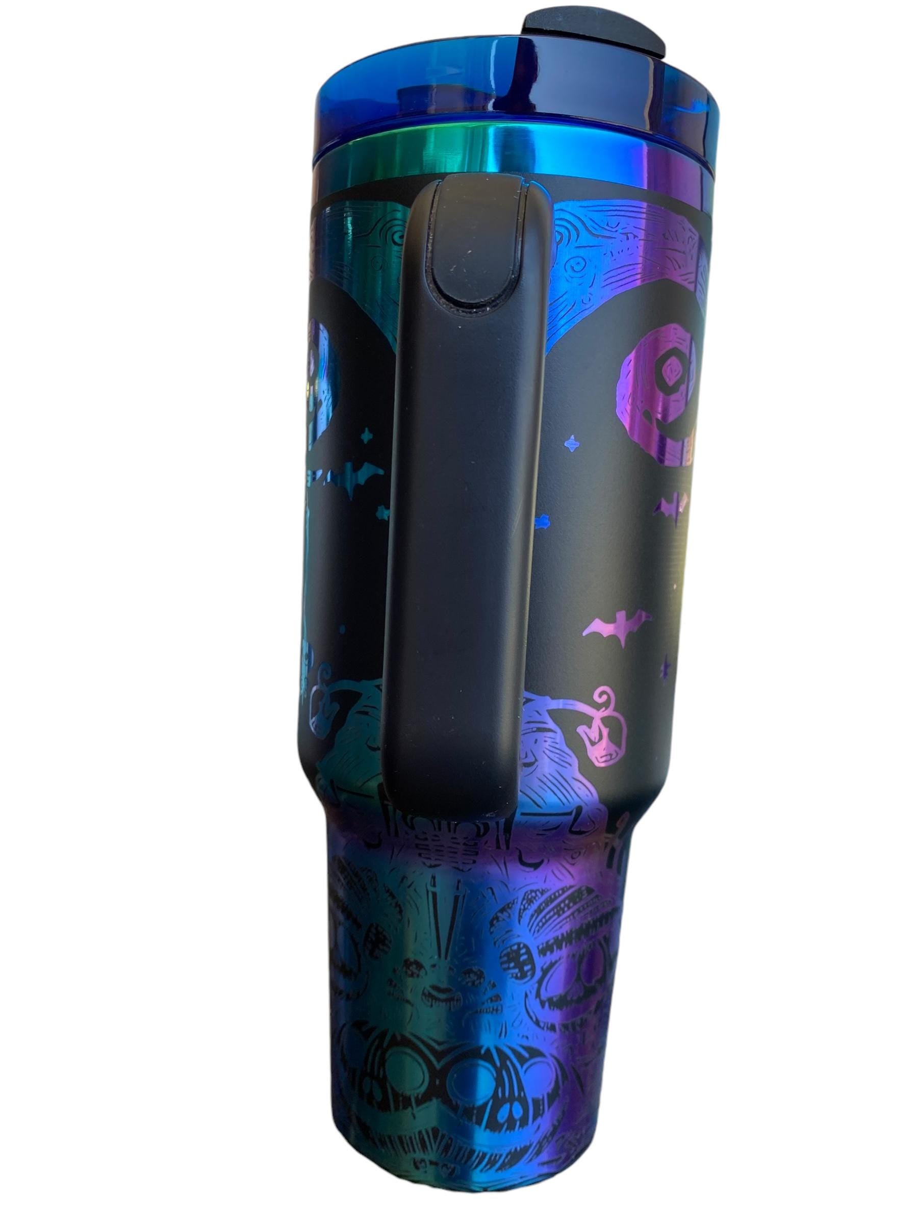 Jack Sally Halloween XMas Cup - Spooky Season Tumbler - Skelli Halloween Engraved Tumbler - 40oz Engraved Tumbler  - Skeleton Tumbler