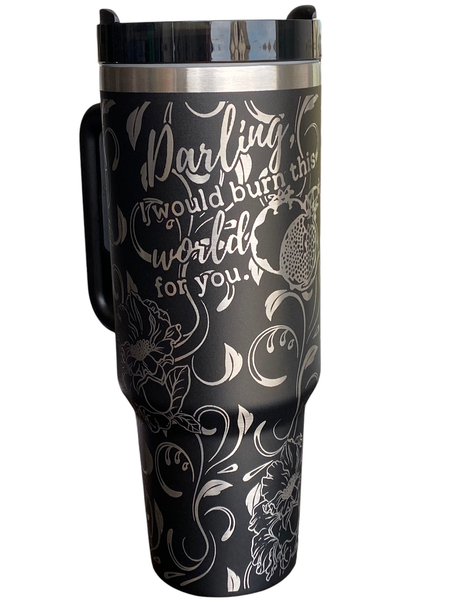 Darling I Would Burn the World For you Tumbler- Hades & Persephone Love Book Engraved Tumbler - Booktok Engraved Cup - Custom Engraved Cup