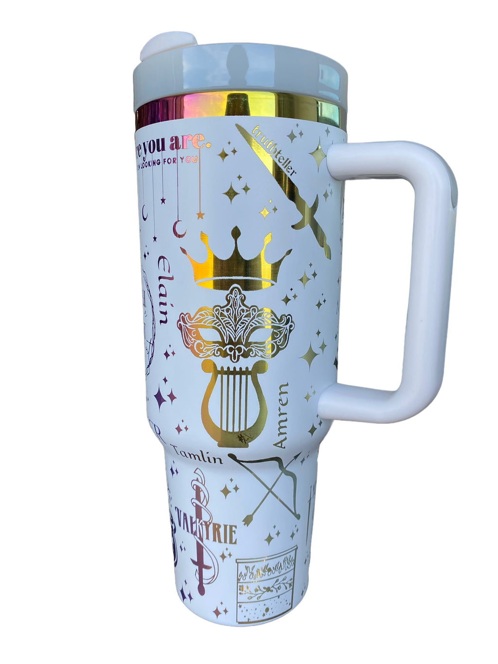 Feyre Darling Tumbler - Chromatic engraved tumbler - 40oz tumbler with handle - Book Series tumbler