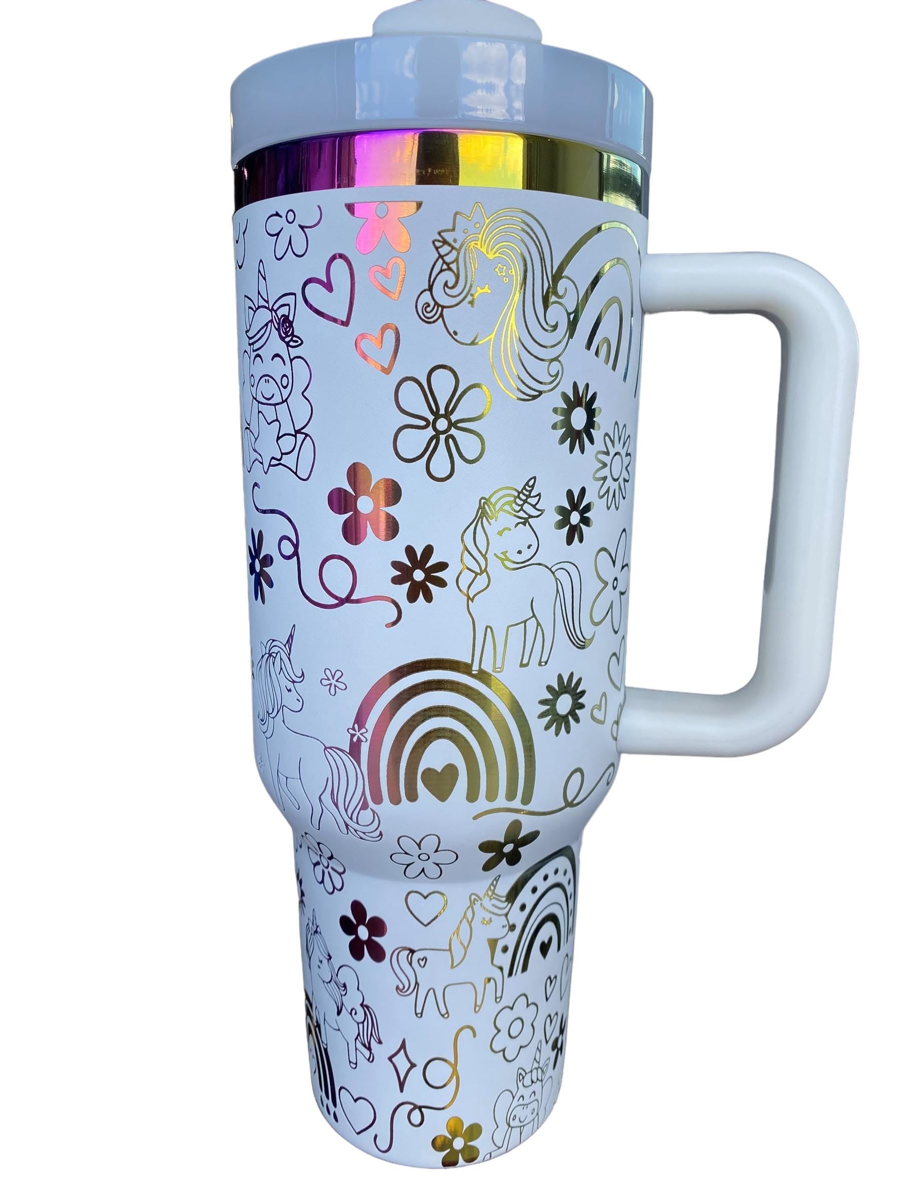 Unicorns and rainbows tumbler - 40oz Tumbler - Cute Unicorn Tumbler - Rainbow Love tumbler - engraved Tumbler - 40oz tumbler