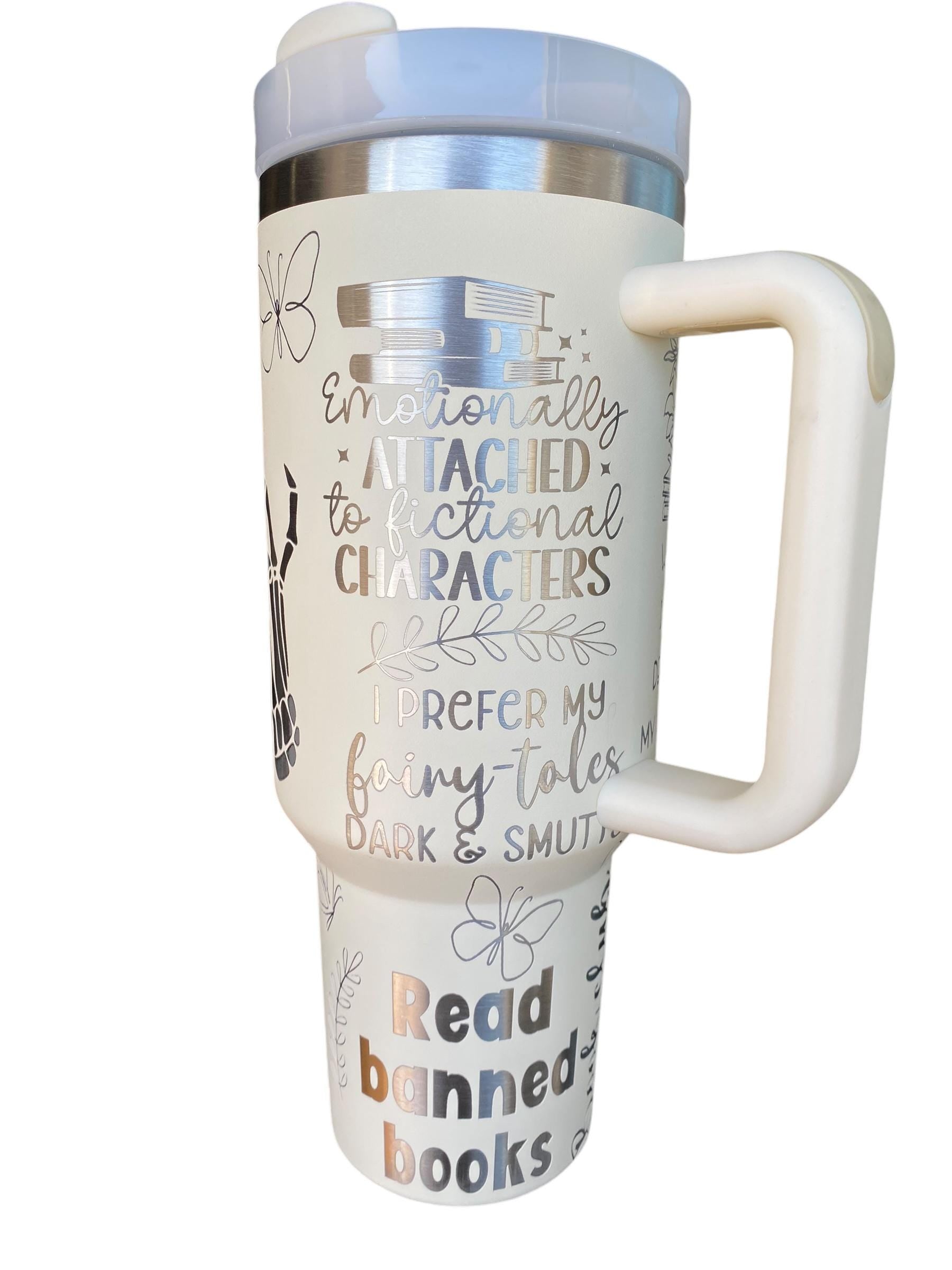 Its a Good Day to Read a Book Tumbler  - Kindle Reader Custom Engraved Cup  - 40oz tumbler with handle - Reading Theme Tumbler