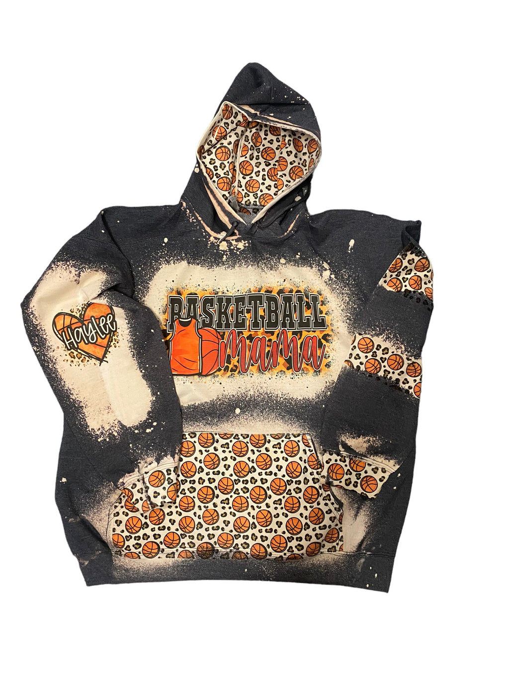 Basketball Hoodie - Custom Basketball Bleached Hoodie - Basketball Mama Shirt - Custom Sport Hoodie