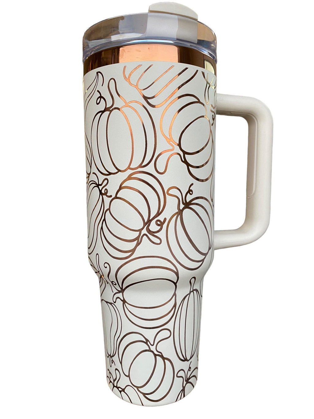 Pumpkin Spice Tumbler - Pumpkin Burst Cup - Fall tumbler -Copper and Cream Fall Tumbler Cup - Engraved Fall Tumbler - Autumn Tumbler