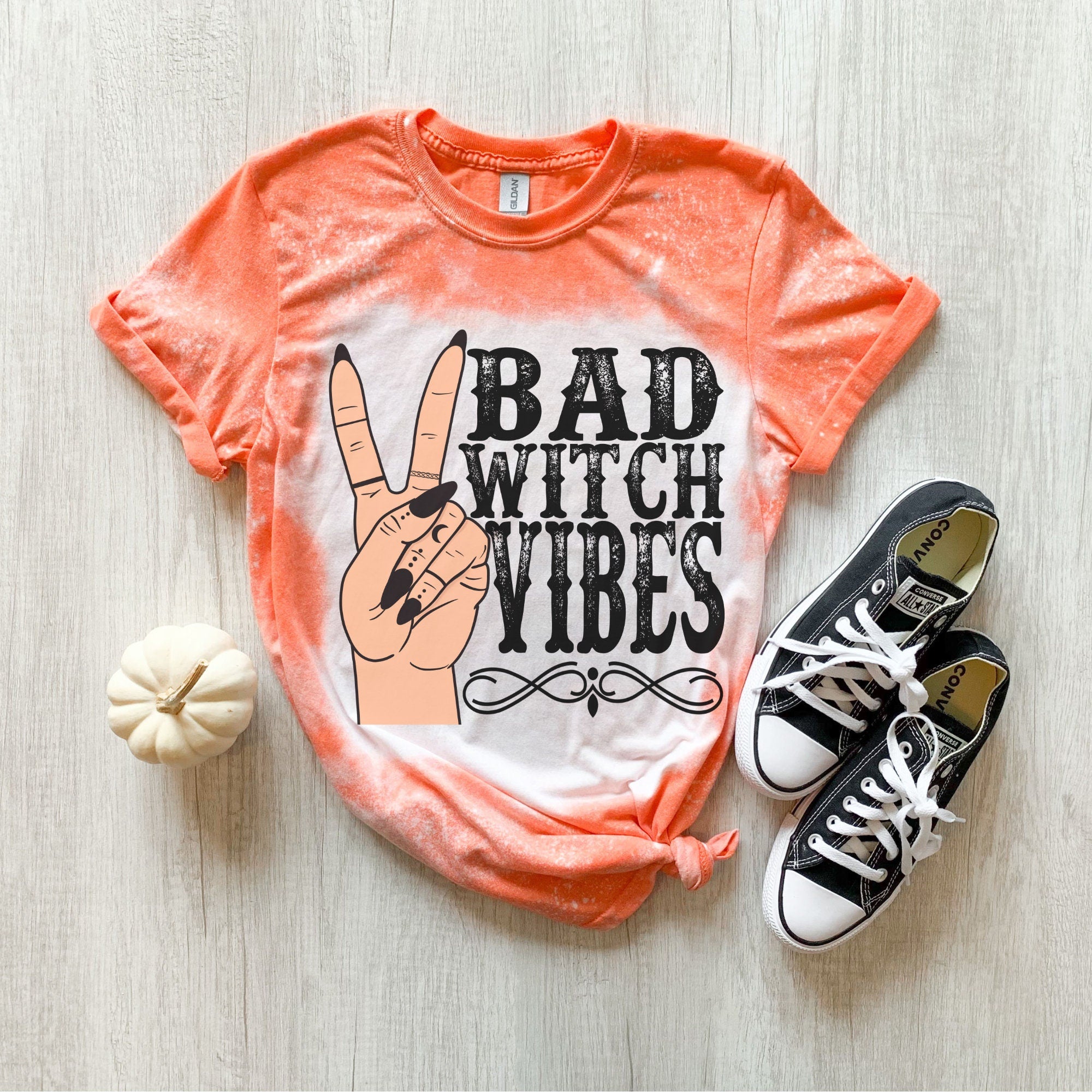 Bad Witch Vibes Shirt - Witchy Shirt - Purple witch Shirt- bleached T-shirt - Fall shirt - Halloween shirt