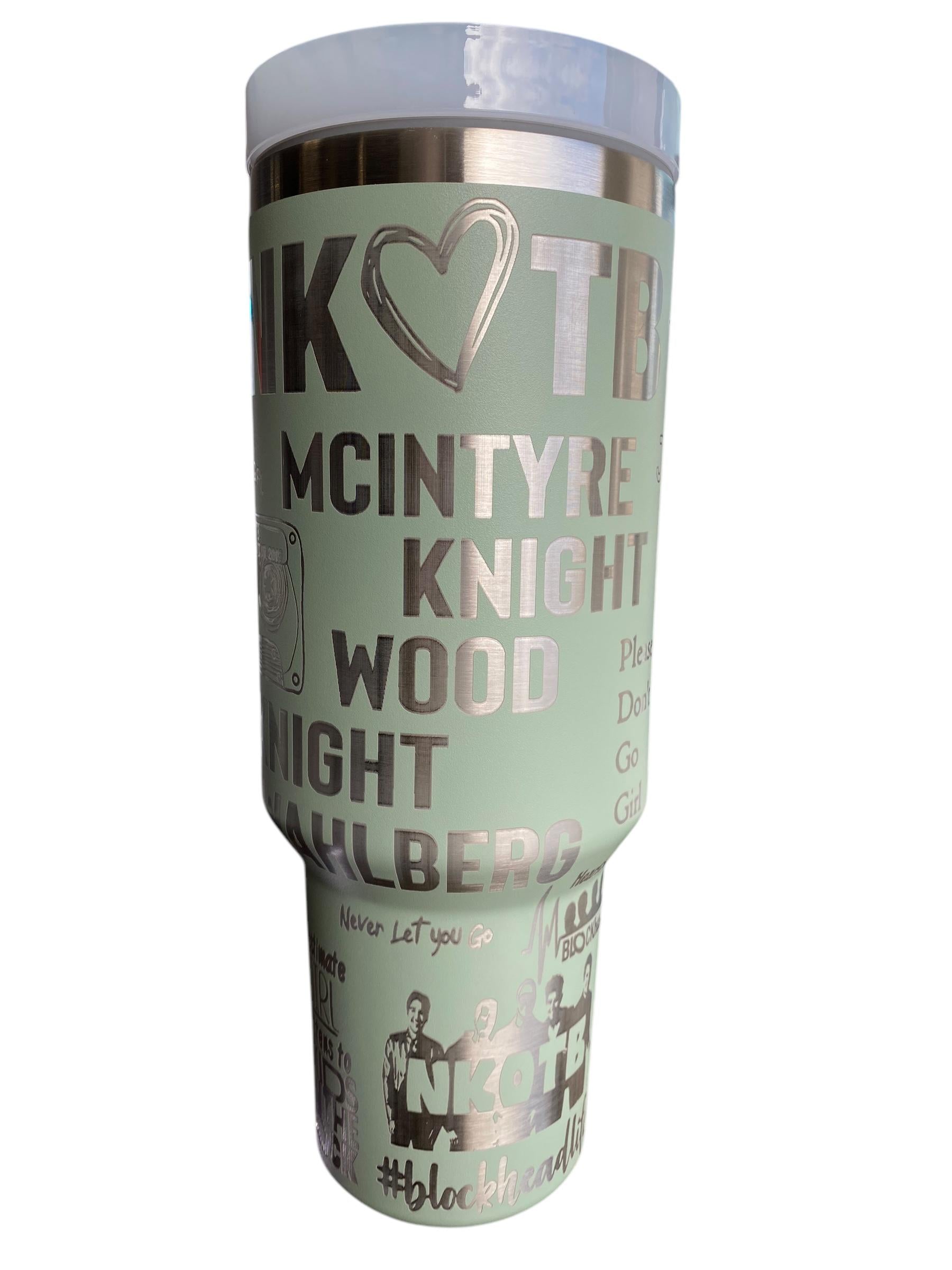 The Right Stuff Music Tumbler  - engraved Pop Music tumbler NKOTB - 40oz tumbler with handle