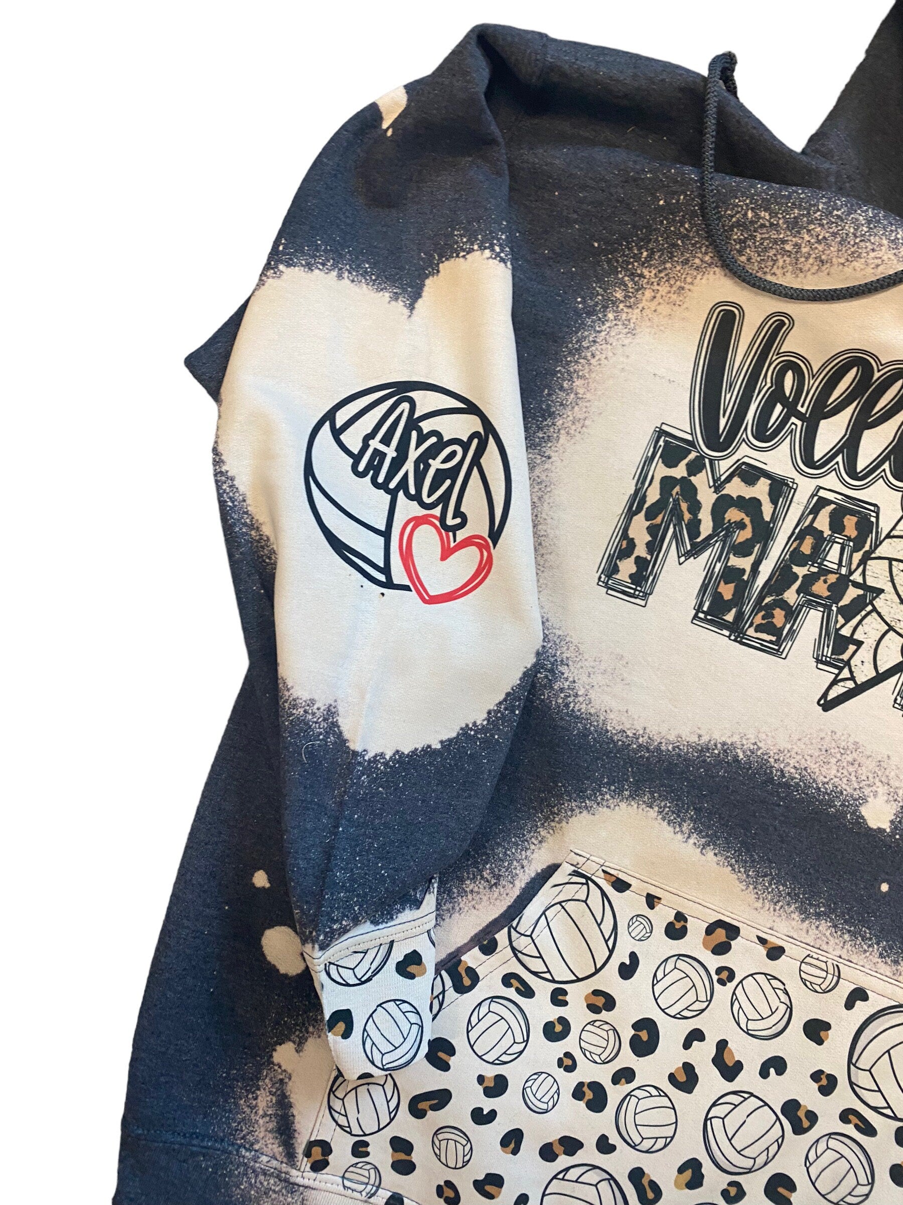 Volleyball Hoodie - Custom Volleyball Bleached Hoodie - Volleyball Mama Shirt - Custom Sport Hoodie