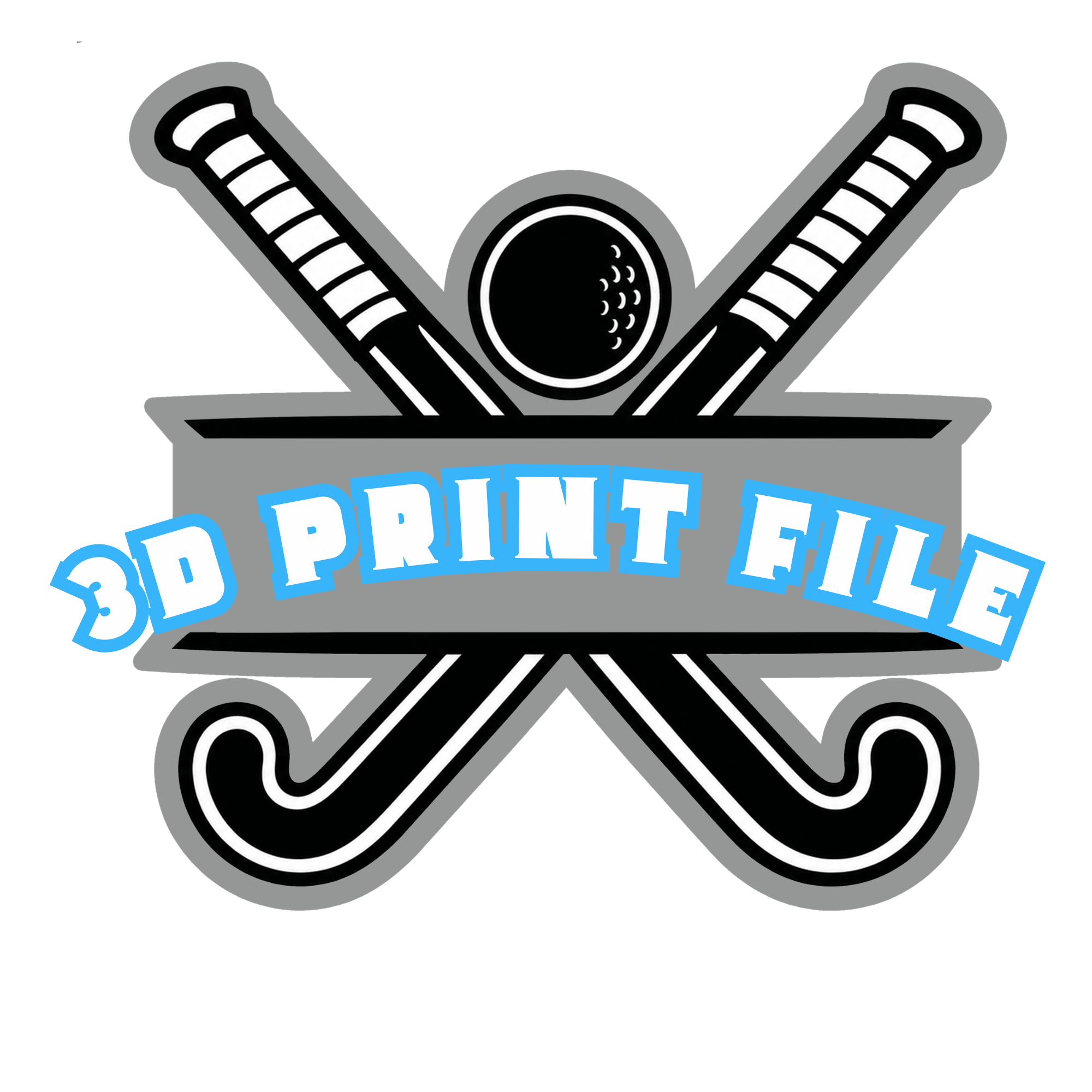 Field Hockey Split Name Sign – 3D Print File (STL/3MF)