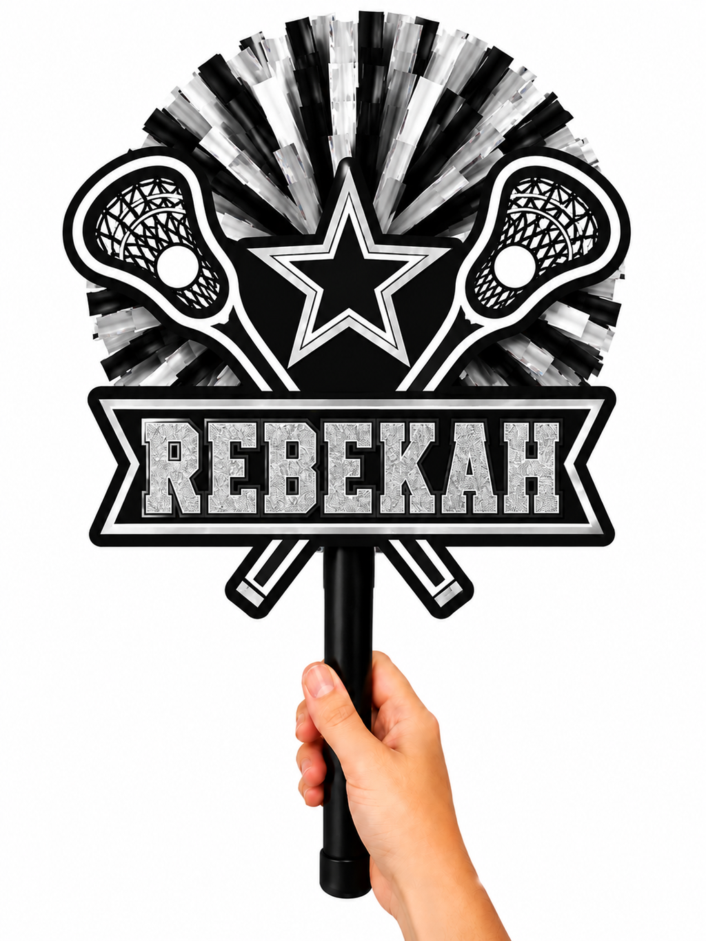Personalized Lacrosse Pompom Cheerstick