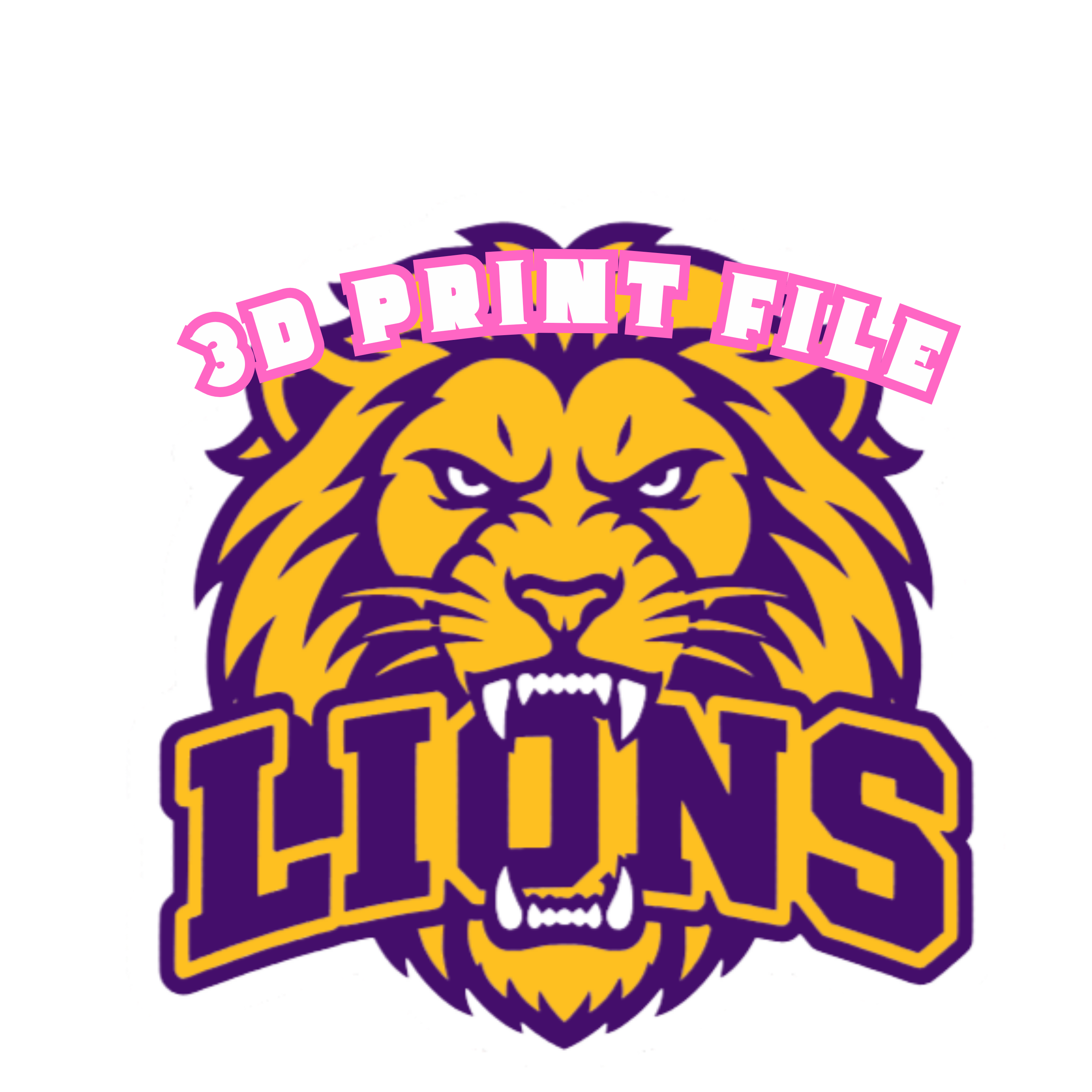 Lions Mascot 3D Print File | STL & 3MF Download | School Mascot Wall Decor | Multi-Color 3D Printable | Instant Digital Download