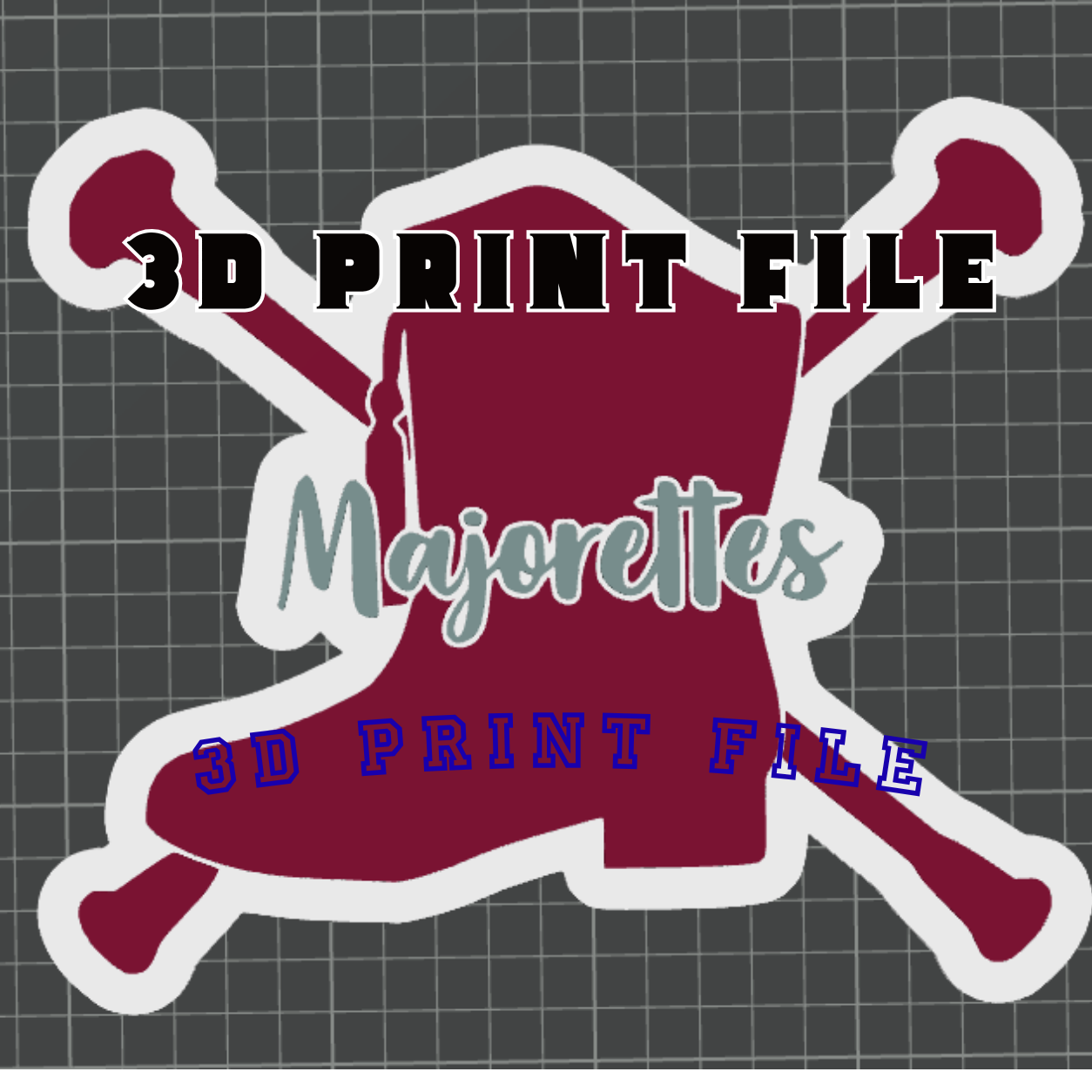 Majorettes 3D Print File | Personalized Baton Twirler Boot STL | Marching Band Decor | DIY Multicolor Print | Instant Digital Download