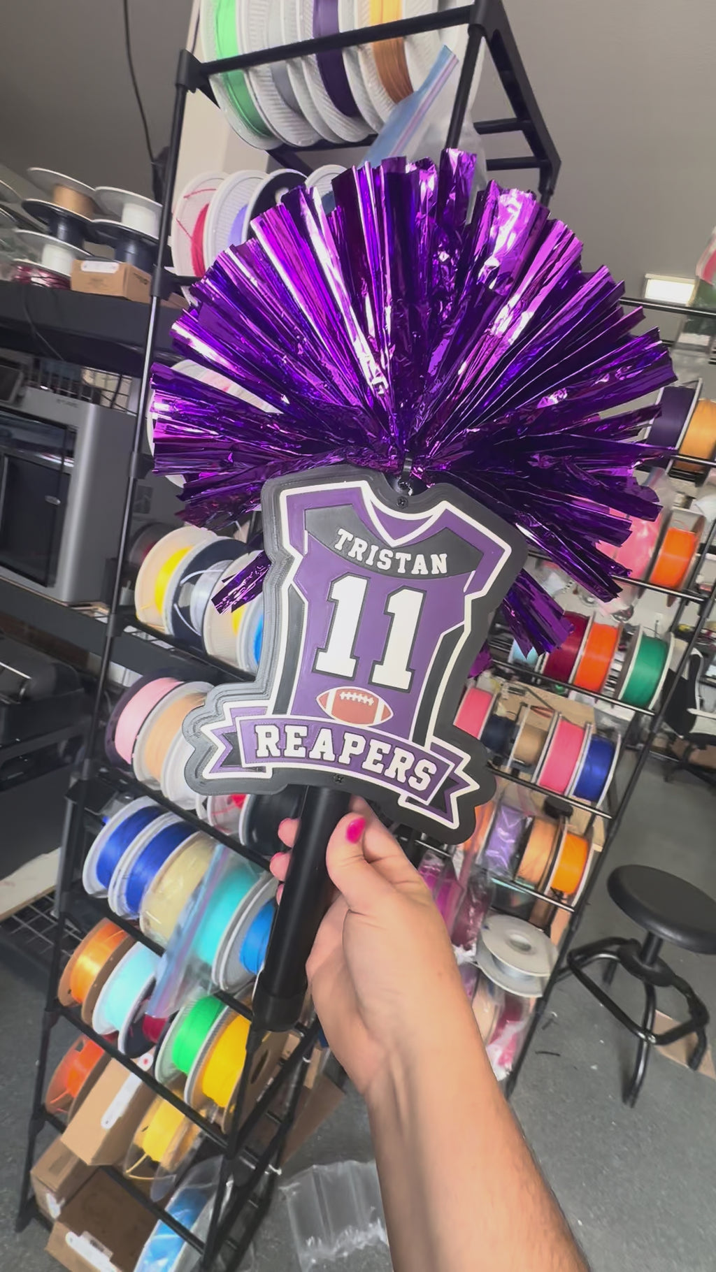 Personalized Football Jersey Pompom Stick