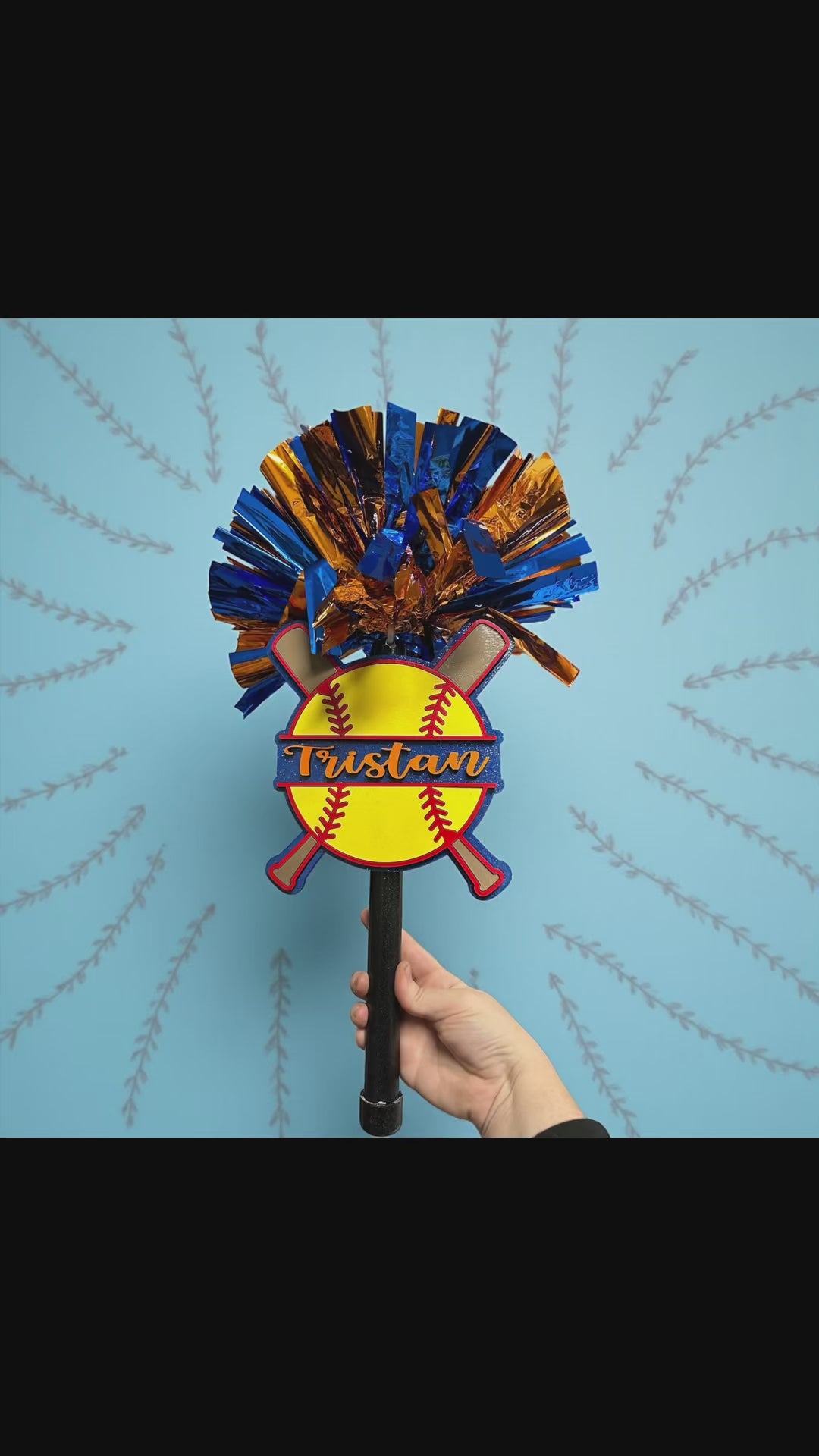 Softball Noise Maker PomPom Stick - Pompom Sign – Personalized Spirit Gear