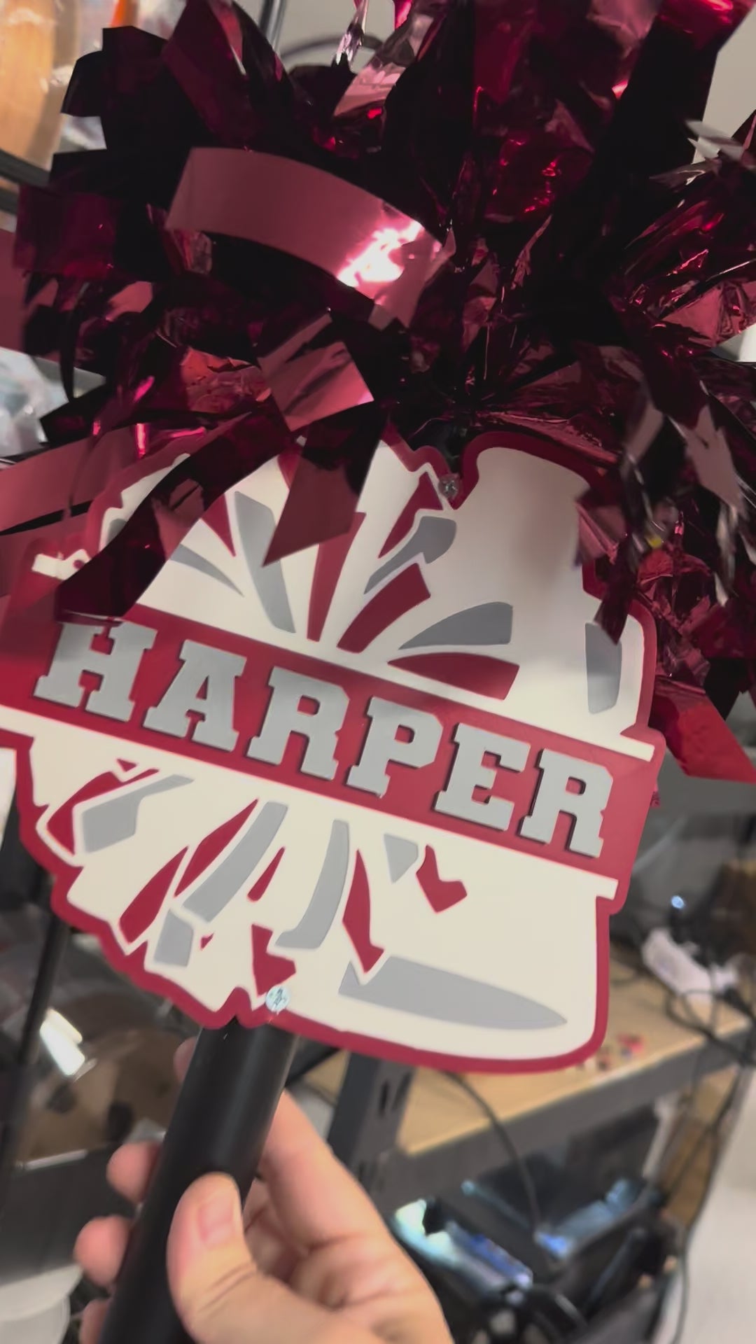 Custom Cheer Megaphone Pompom Stick – Personalized Cheer Spirit Stick for Games, Pep Rallies & Competitions