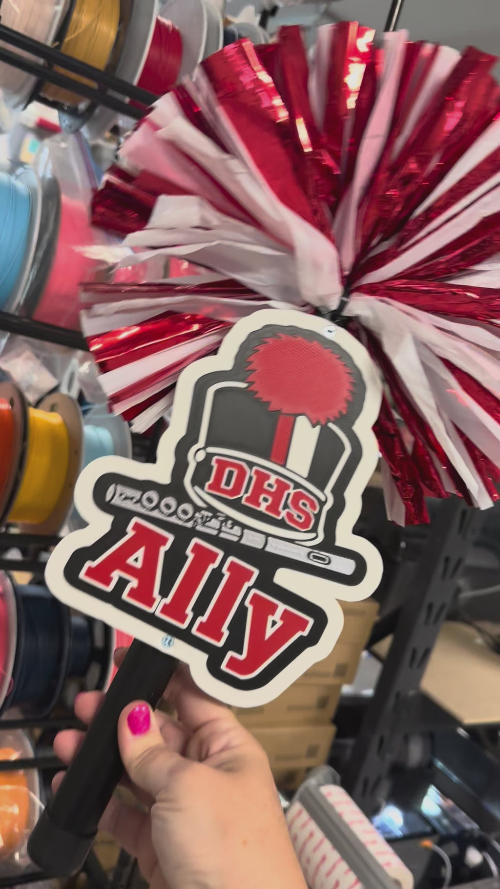 Personalized Marching Band Pom Pom Stick | Custom Band Instrument Cheerstick