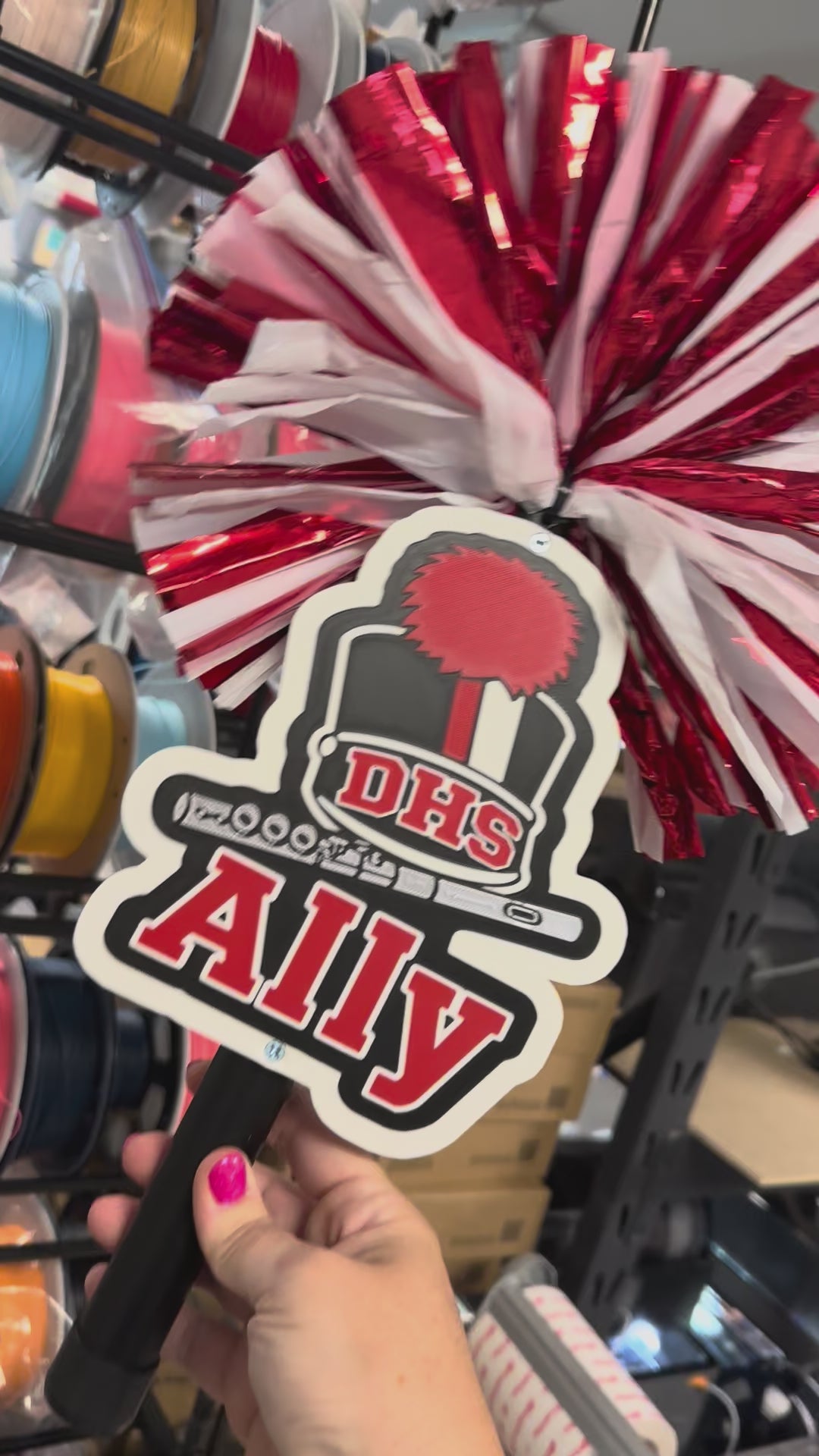 Personalized Marching Band Pom Pom Stick | Custom Band Instrument Cheerstick