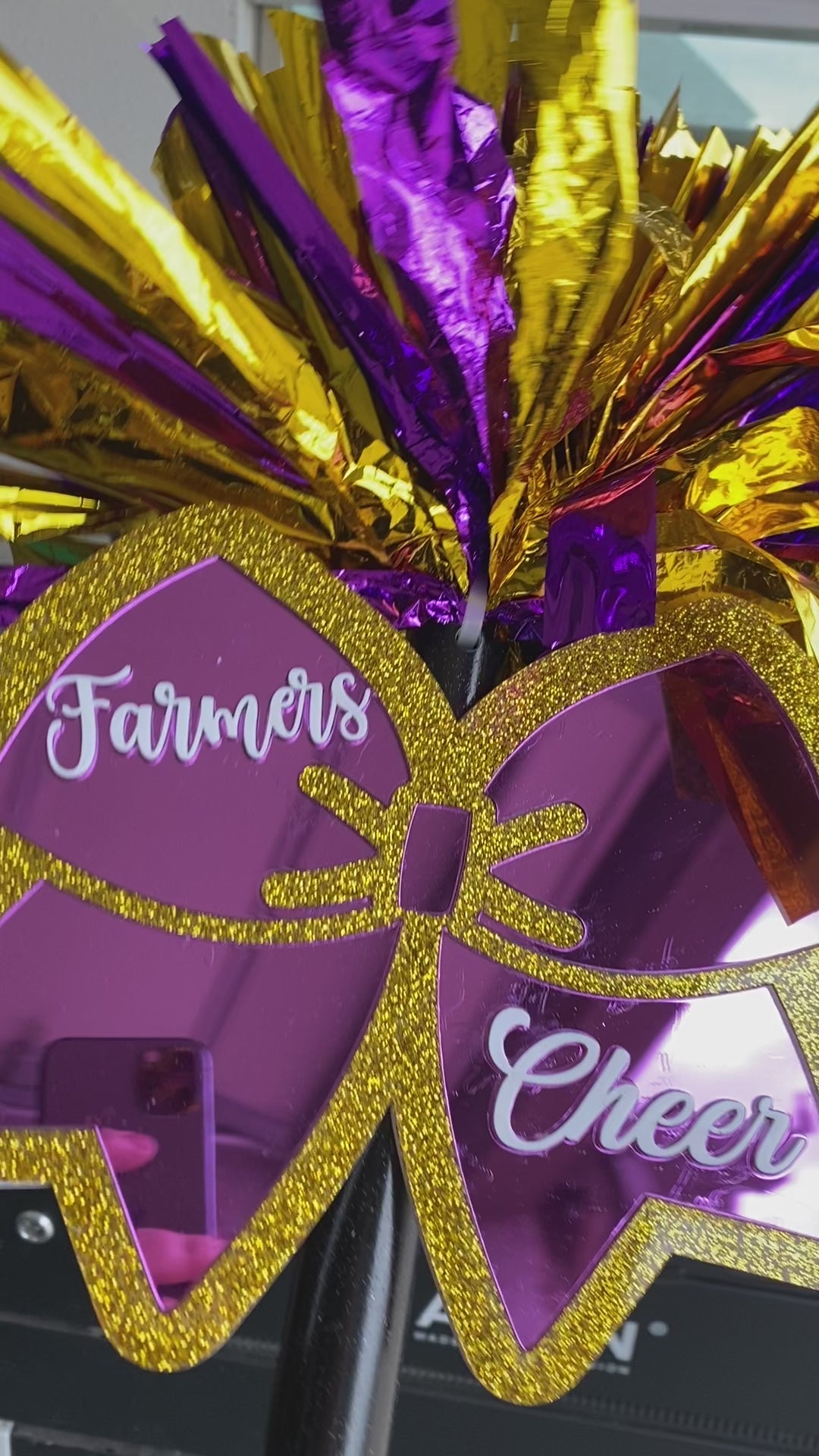 Acrylic Cheer Bow Cheerstick – Custom School Colors Spirit Pom