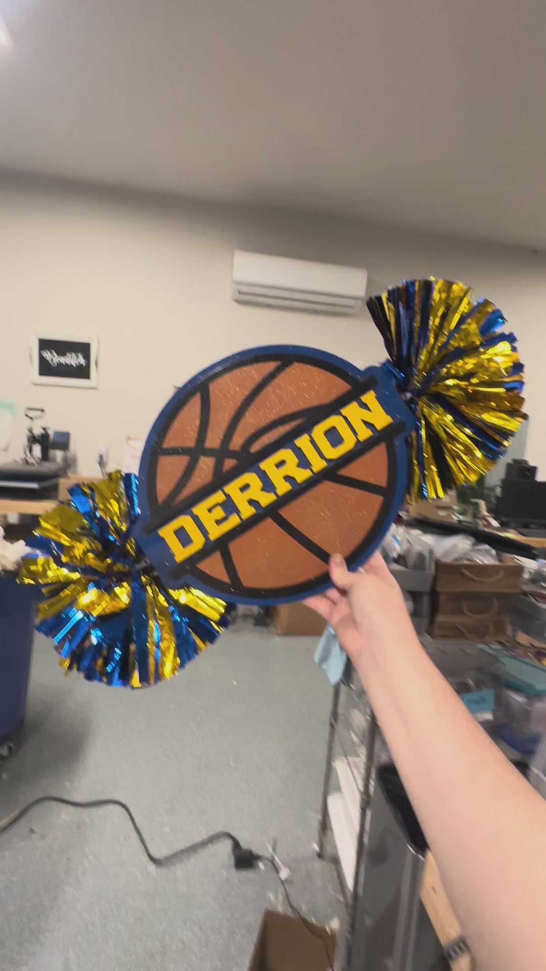 Custom Basketball Cheerstick Noise Maker | Personalized Sports Spirit Shaker | Team Spirit Pom Pom Cheerstick | Custom Name Basketball Cheer Prop
