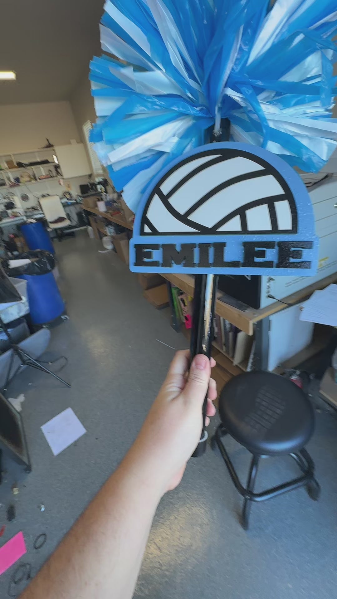 Custom Volleyball Cheerstick Noise Maker | Personalized Volleyball Spirit Shaker | Volleyball Mom Cheer Stick | Team Spirit Pom Pom Cheerstick | Custom Name Volleyball Prop