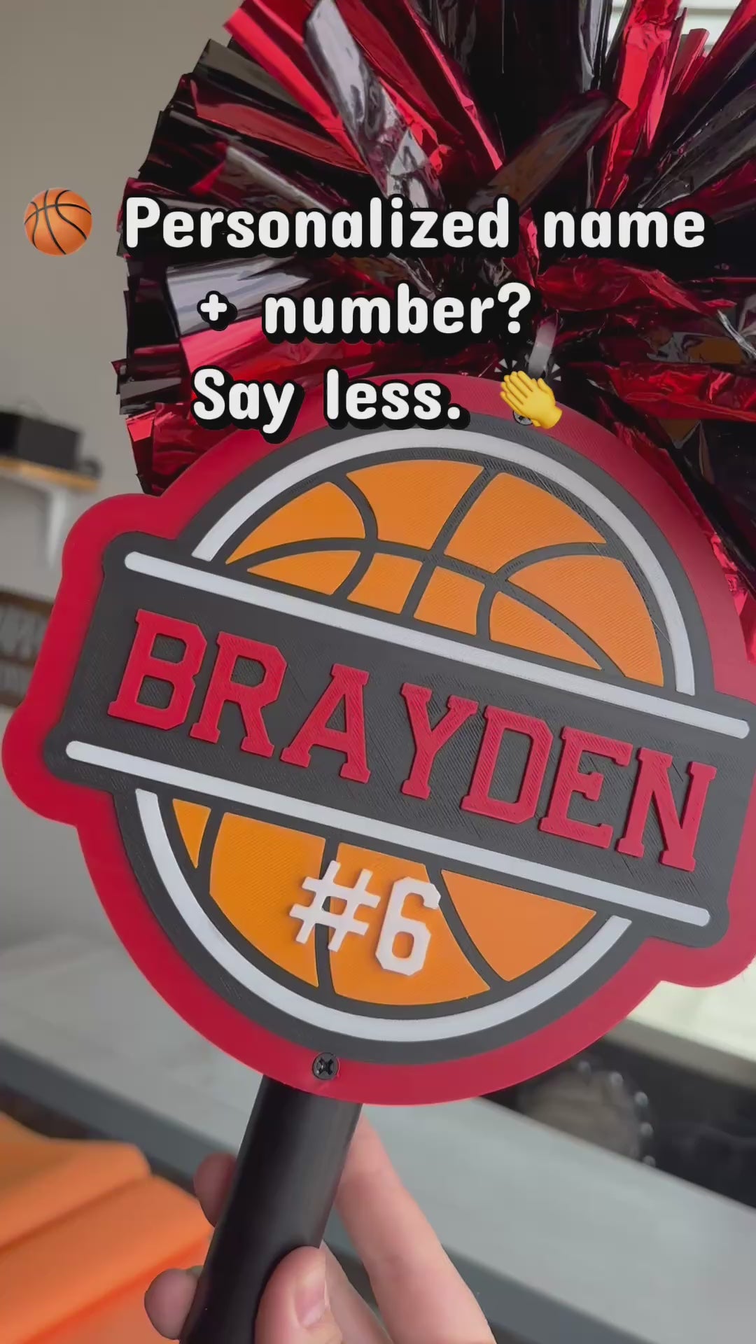 🏀 Basketball Cheerstick Noise Maker – Personalized Team Spirit Shaker | Custom Sports Cheer Stick