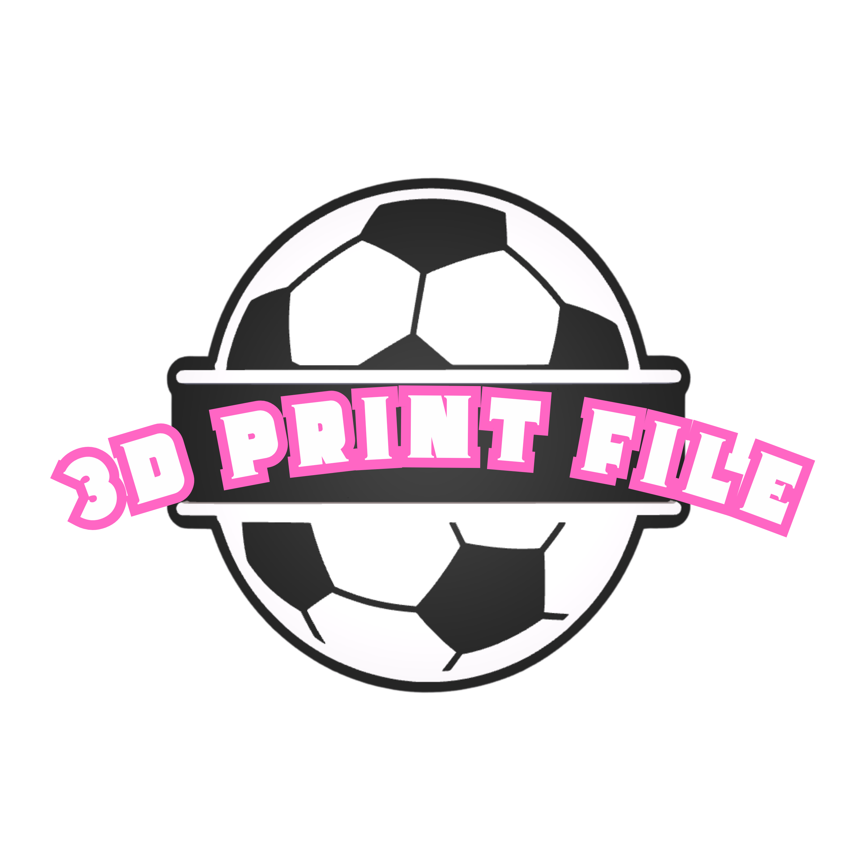 Split Soccer Ball Name Plate 3D Print File | Custom Team Logo Blank | 3MF & STL Instant Download