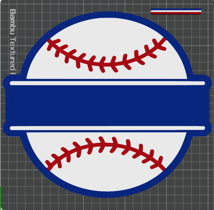 Split Baseball Personalized 3D Print File | STL & 3MF for Multi-Color Printing