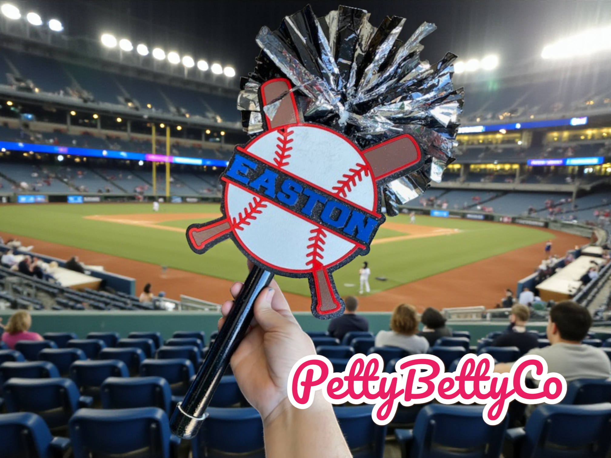 Baseball Noise Maker PomPom Stick - Pompom Sign – Personalized Spirit Gear