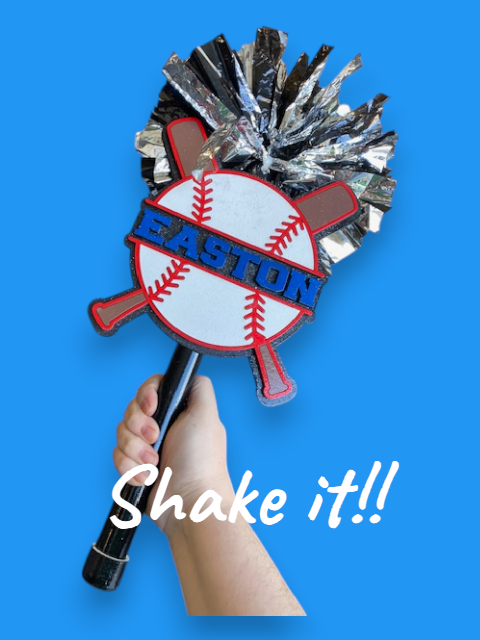 Baseball Noise Maker PomPom Stick - Pompom Sign – Personalized Spirit Gear