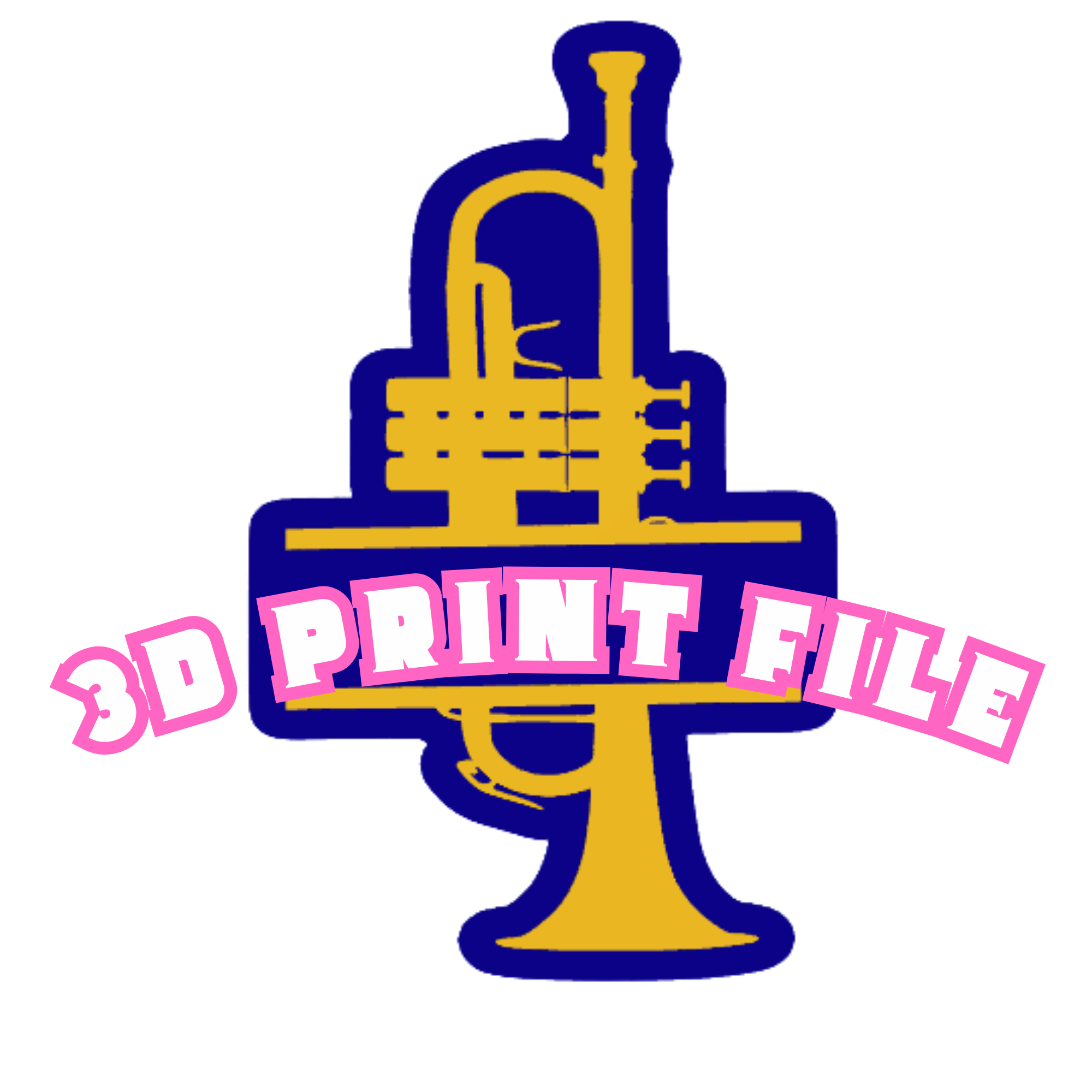 Trombone Blank Name Plate – 3D Print File (STL/3MF)