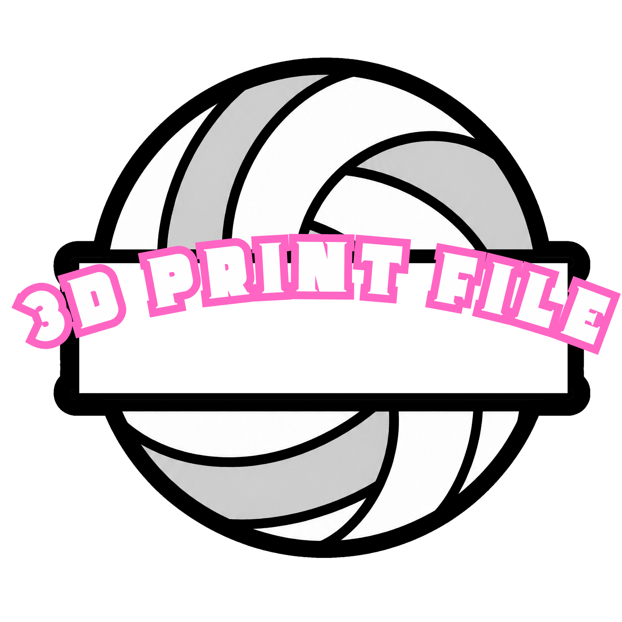 Personalized Volleyball 3D Print File | Custom Name Volleyball STL | Volleyball Team Door Hanger SVG Alternative | 3MF Digital Download